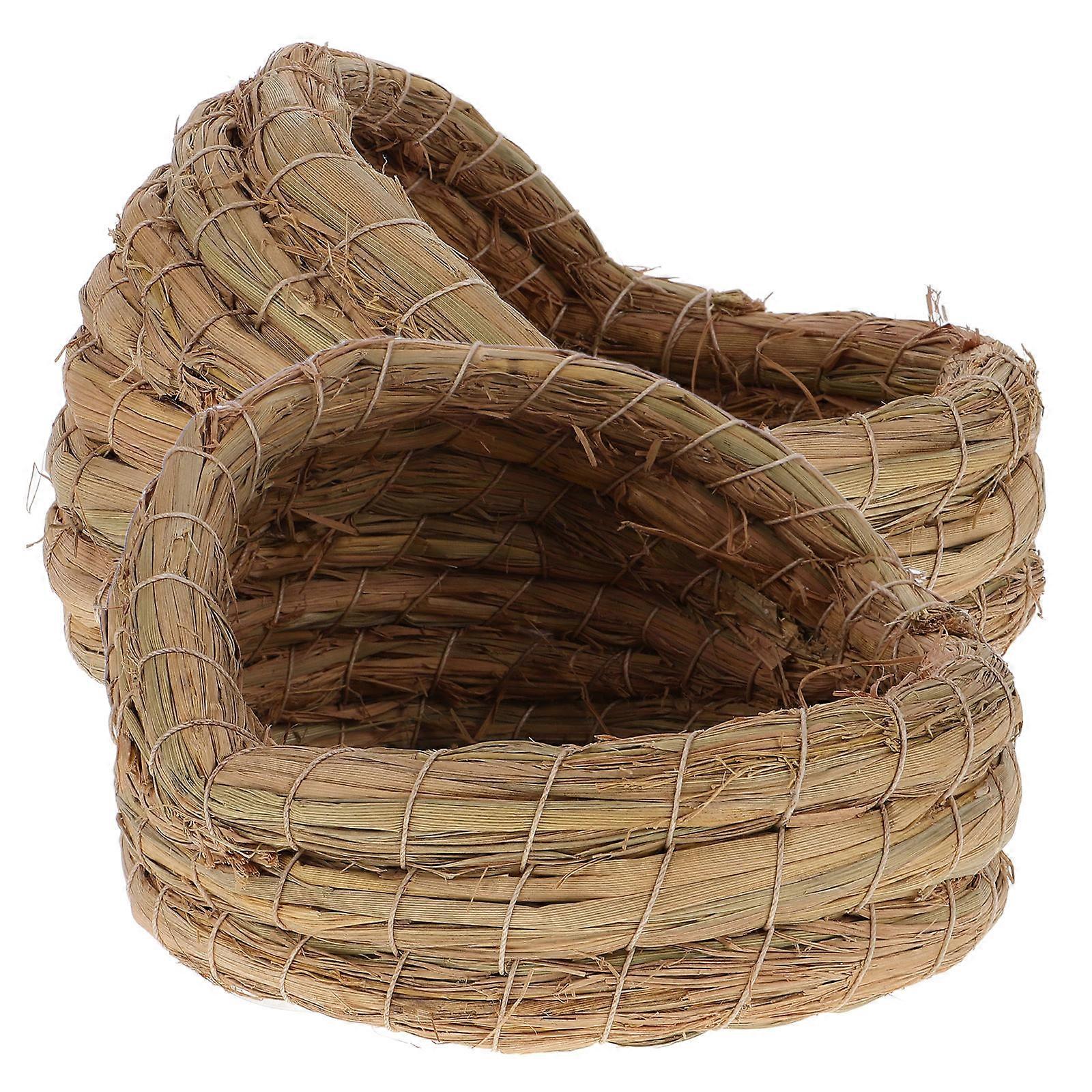 2pcs Natural Woven Straw Chicken Nesting Box for Cozy & Secure Egg Laying – Durable Coop Bed for Breeding