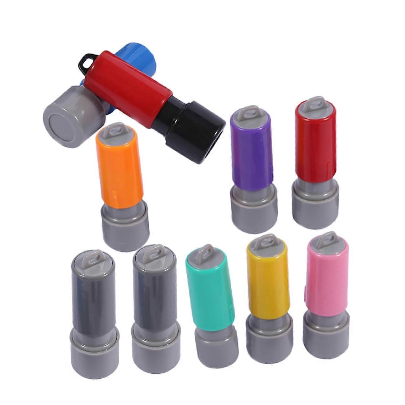 10Piece DIY Stamp Set with Round Seal Case for Creative Crafting,  and Professional Correspondence