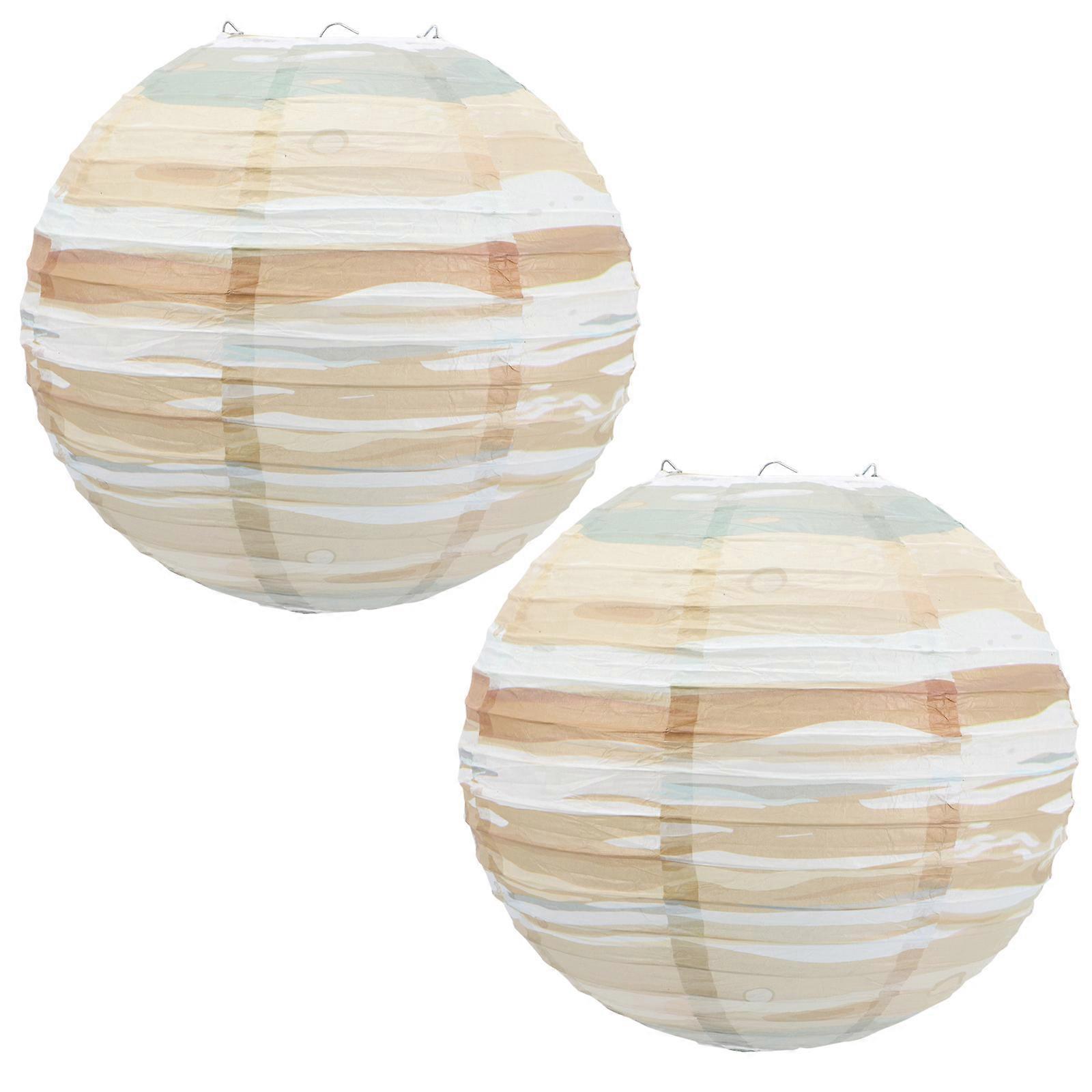 Party Decorations 2Pcs Chocolate Paper Lanterns with Stable Structure