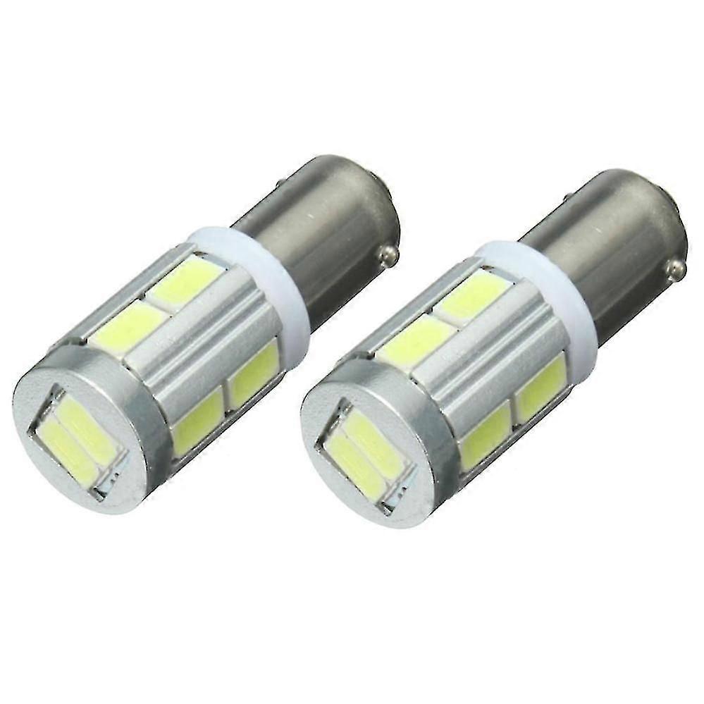2x Universal Ba9s H6w 10smd Led Sidelight Bulbs Canbus Error Free 6000k White