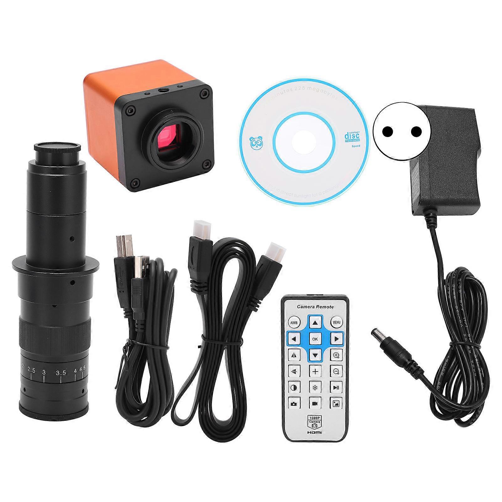 34MP 180X Industrial Microscope Camera HD Multimedia Interface USB Industrial Camera with CMount Lens AC100240V