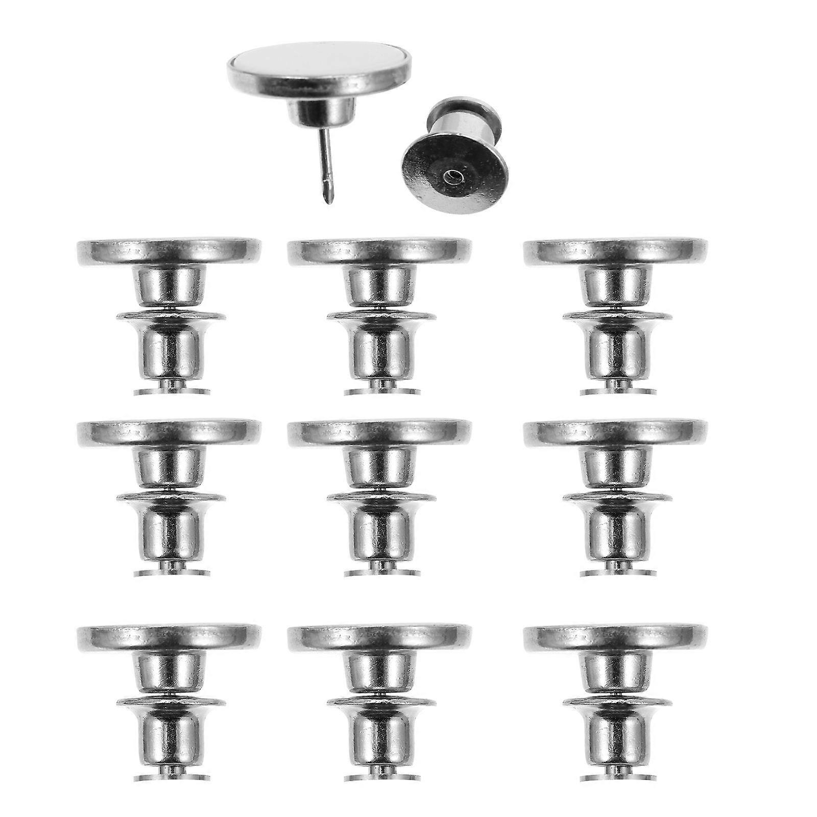 White Alloy Instant Jeans Buttons for Pants 10 Pieces Small Size
