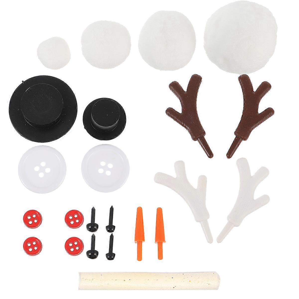 Diy Snowman Kit Plastic Toy Snowman Decor Snowman Shape Christmas Design For Children And Families 2 Sets
