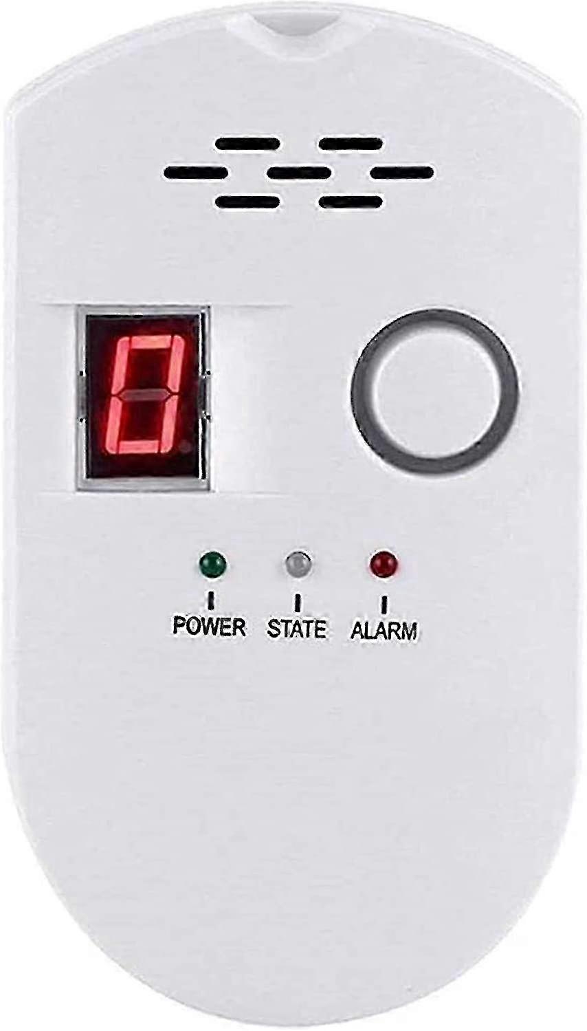 Gas Detector, Lpg/natural Gas/gas Leak Detector, Plug-in Sensor Monitor With Audible Alarm And Led Digital Display Edition 0719