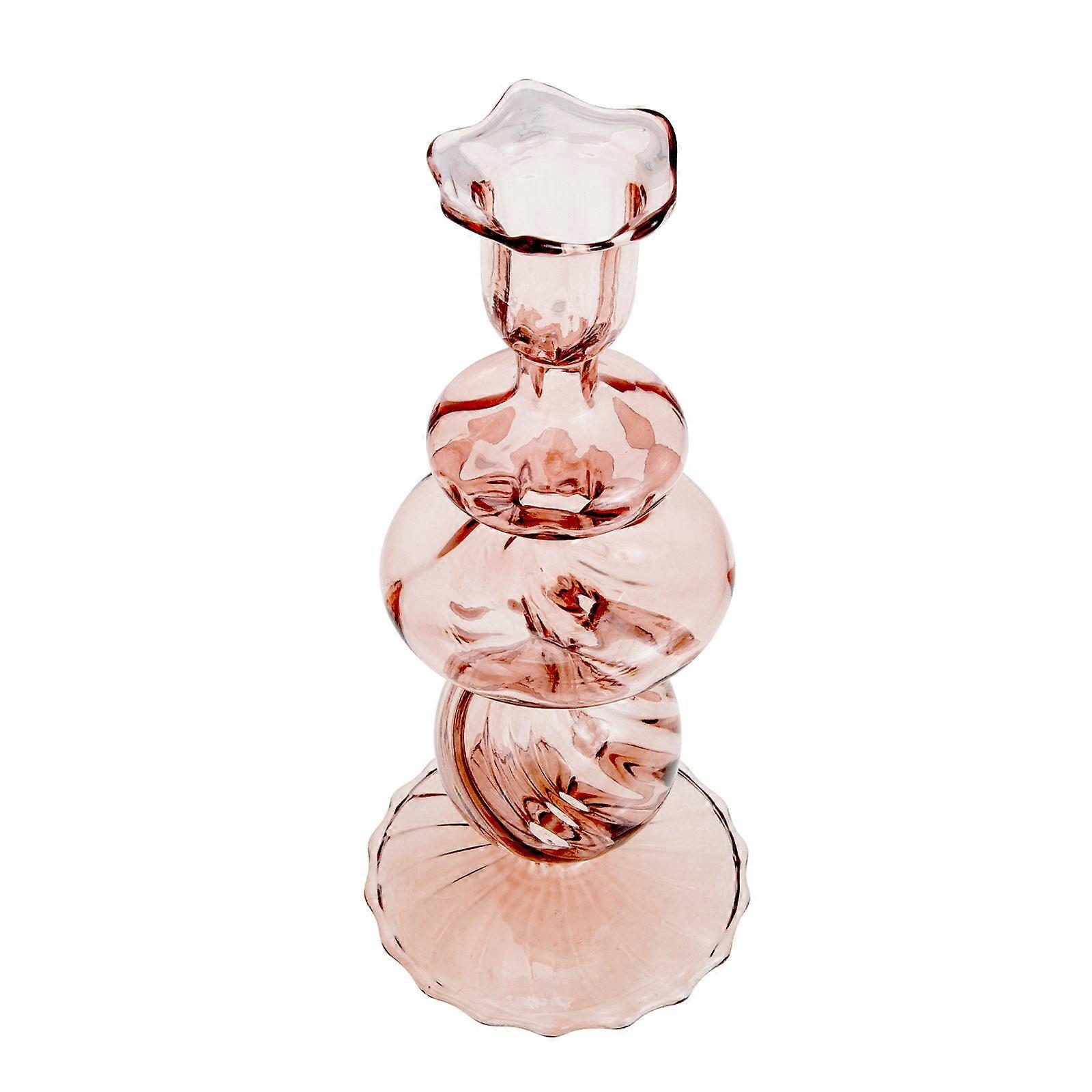 Candlestick Holders Glass Simple Style Scandinavian Romantic Atmosphere 21x8cm Candle Placement 1Set