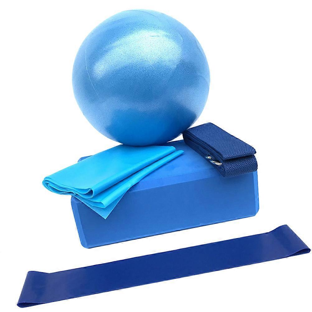 Durable Blue PVC Yoga Set for Daily Use Portable Exercise Pilates Ball Versatile Workout Tools