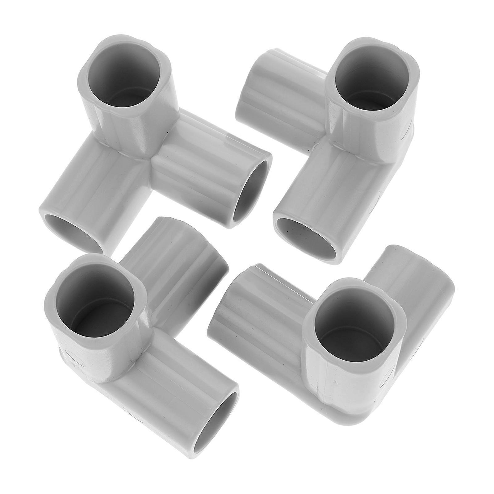 Plastic Pvc Fittings T-Shaped Pipe Connectors For Balcony Fence Assembly 4Pcs