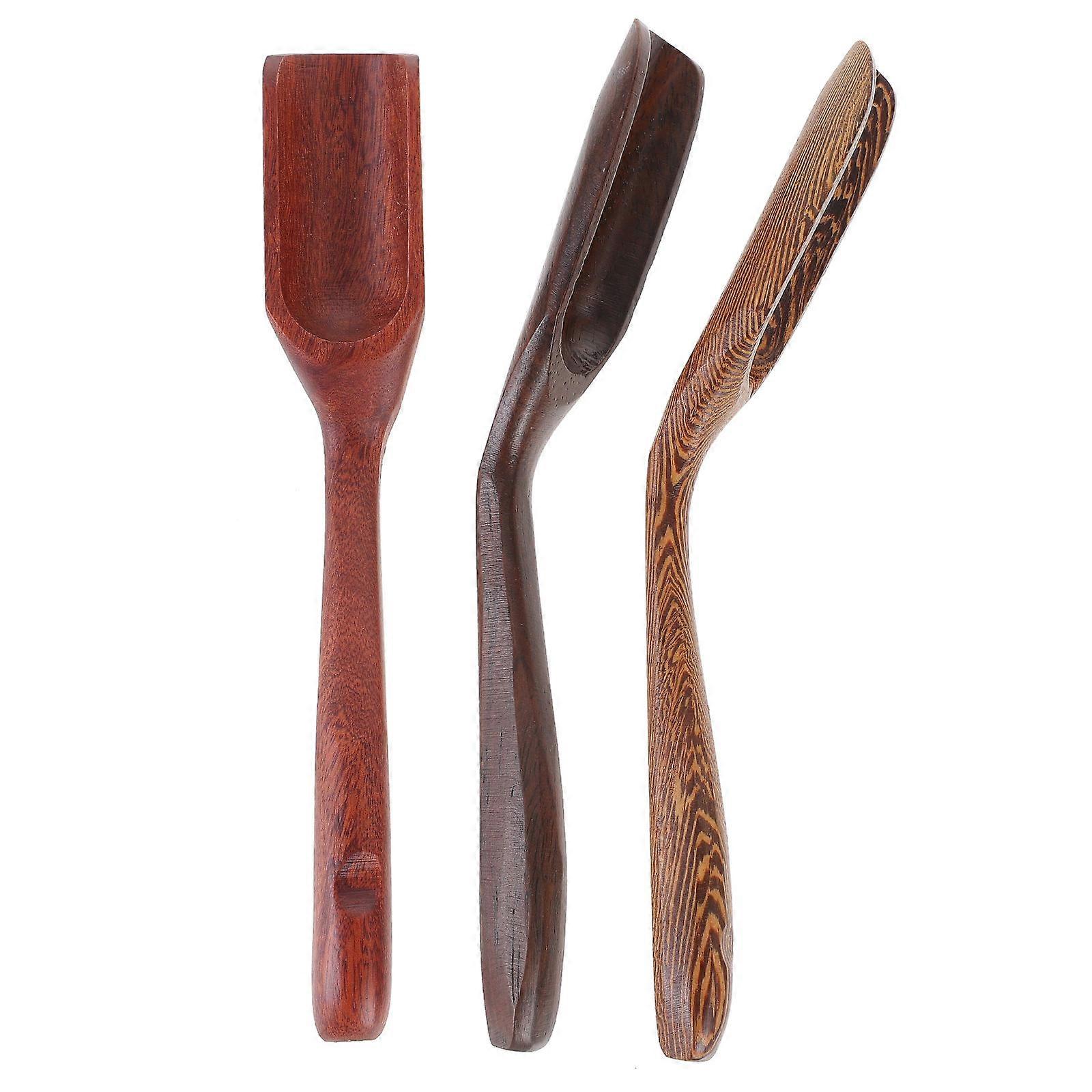 Wood Tea Spoon for Scooping Tea and Coffee with Ergonomic Handle Design Ideal for Home Office Use 3pcs Assorted Color