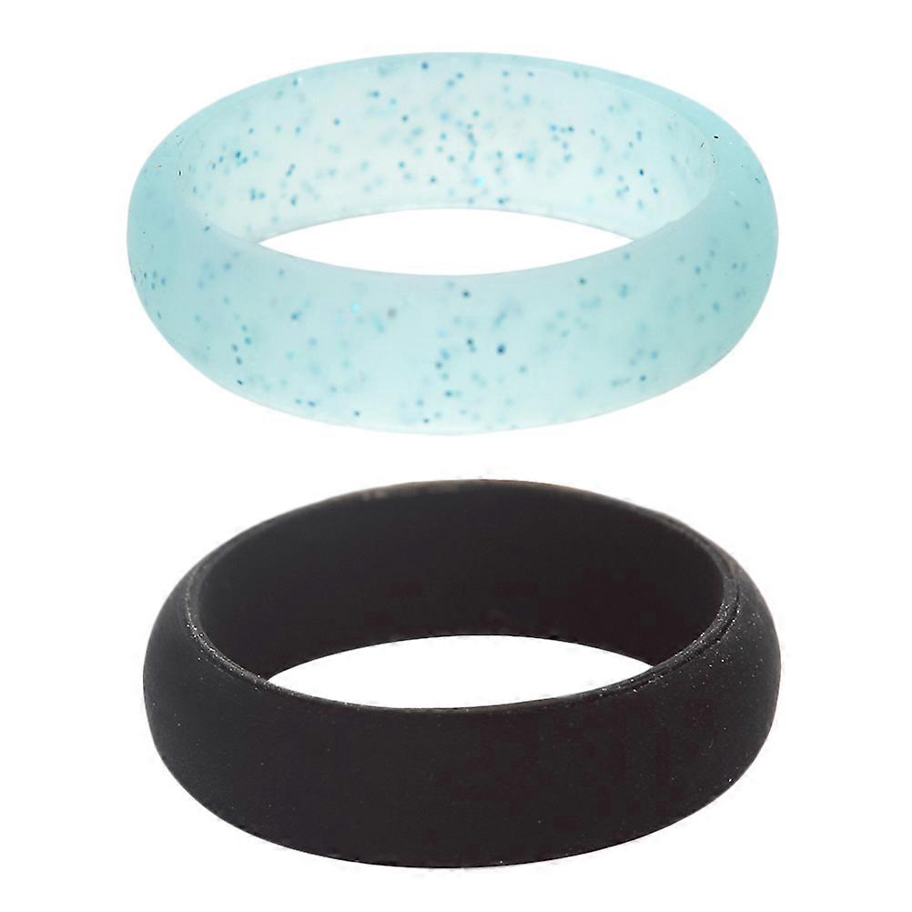 Silicone Glitter Powder Rings Set of 5 Creative Lightweight Assorted Color for Decoration