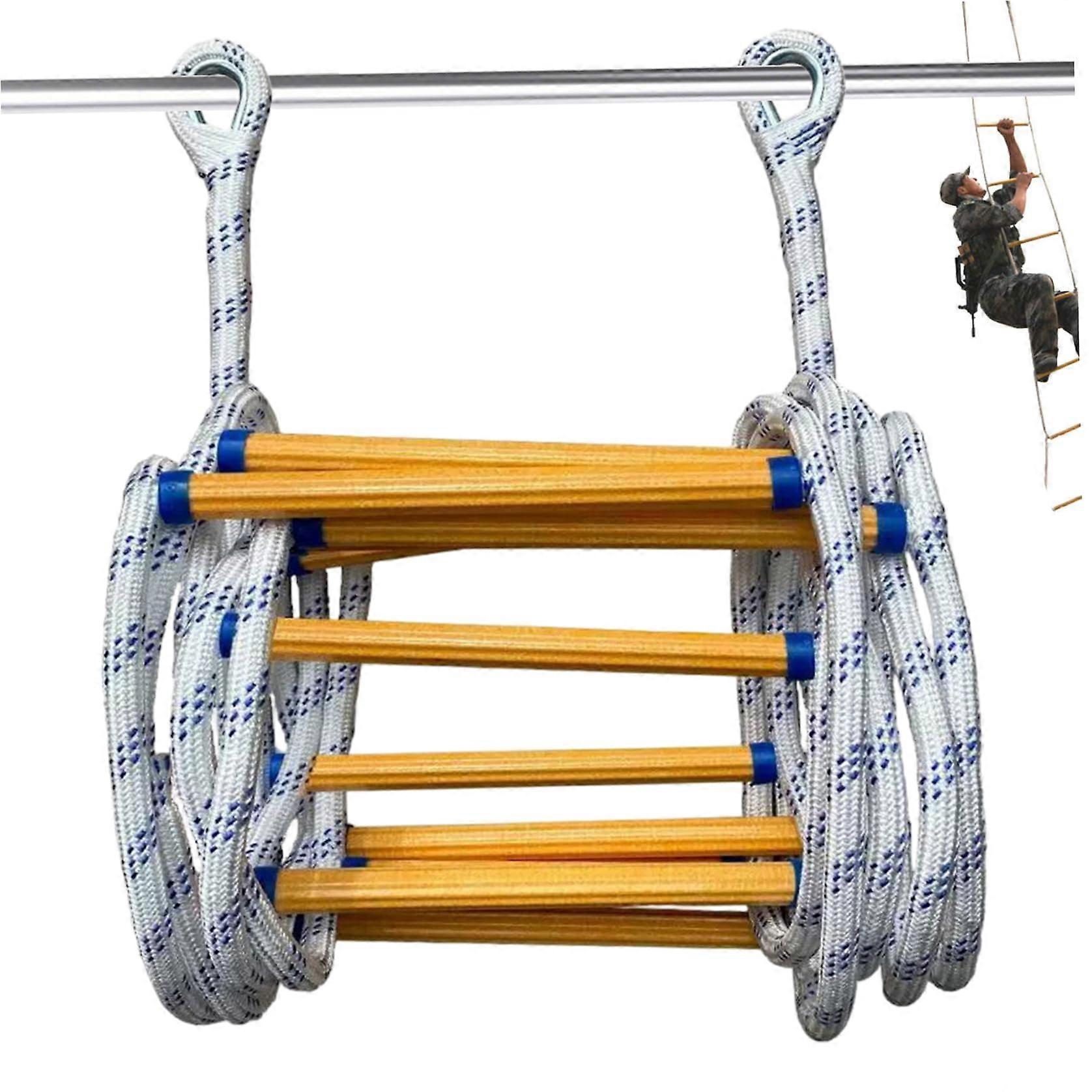 Seilleiter 3m High-Capacity Fire Ladder With Hooks Non-Slip Durable Nylon Emergency Rope For Climbing Training Rescue