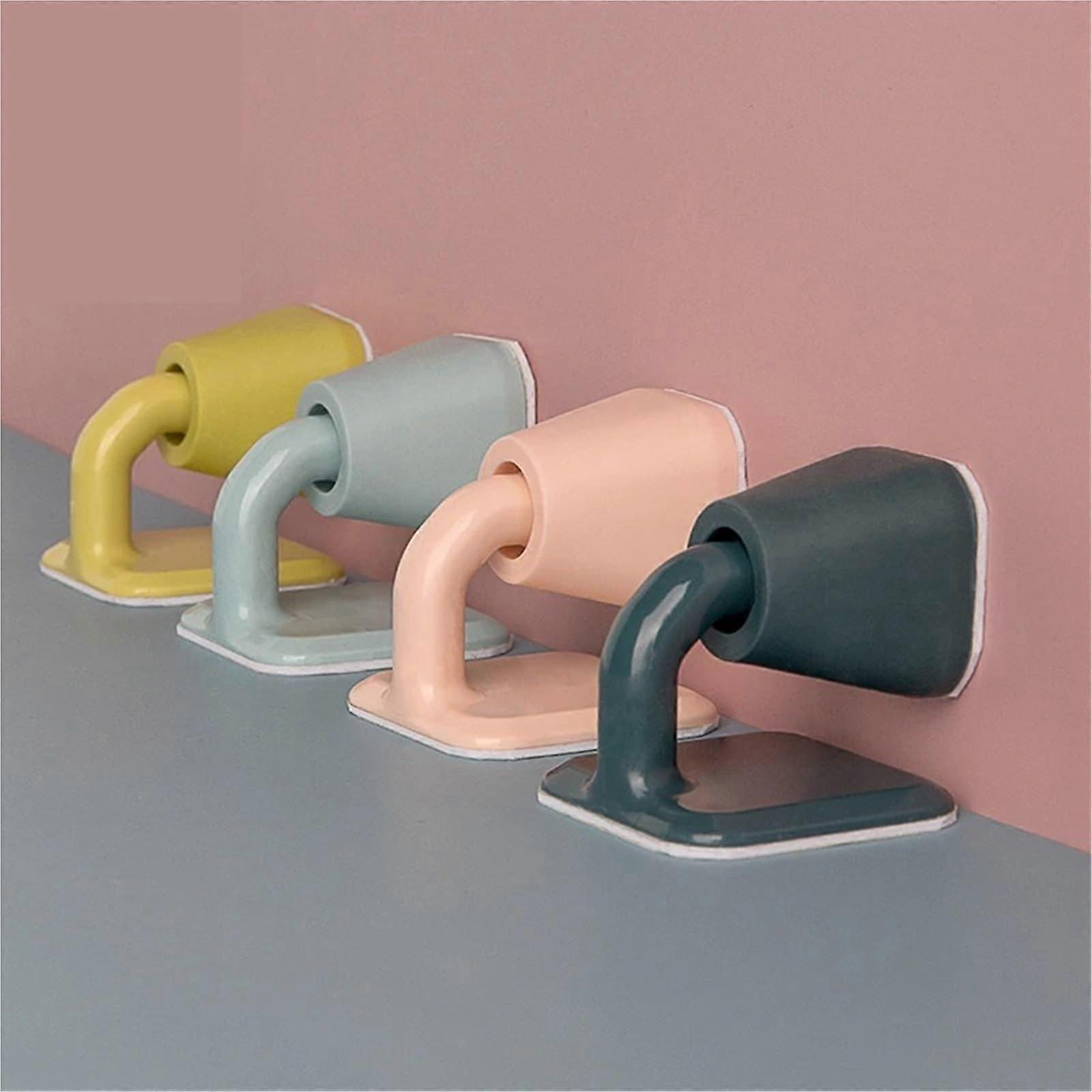 Silicone Rubber Door Stopper, Silent Door Holder, Non-Staining Door Buffer, Wall Protector, Pink, 1 Piece