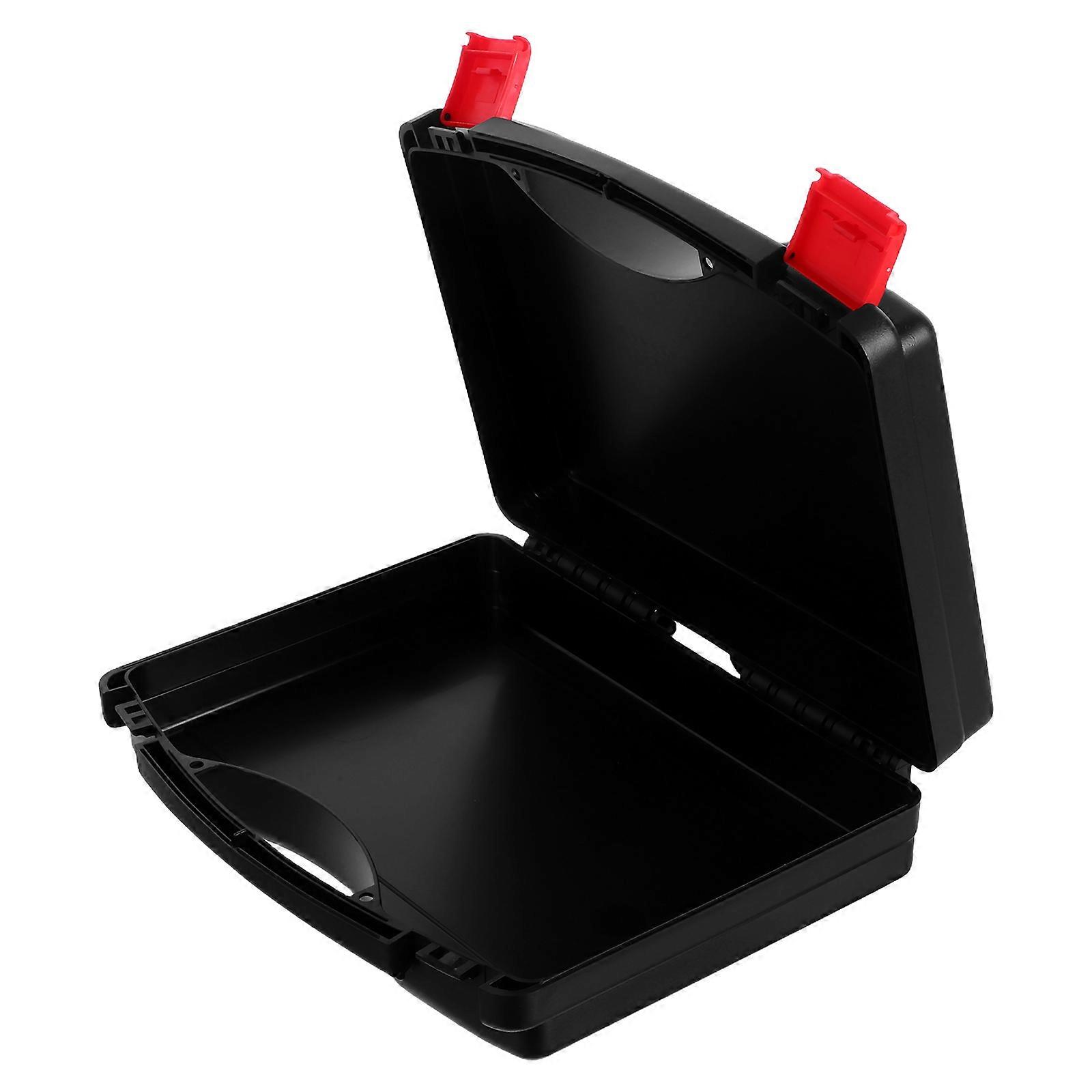 Heavy Duty Tool Box With Handle For Mechanics And DIY Enthusiasts Shockproof Black Storage 1Pcs