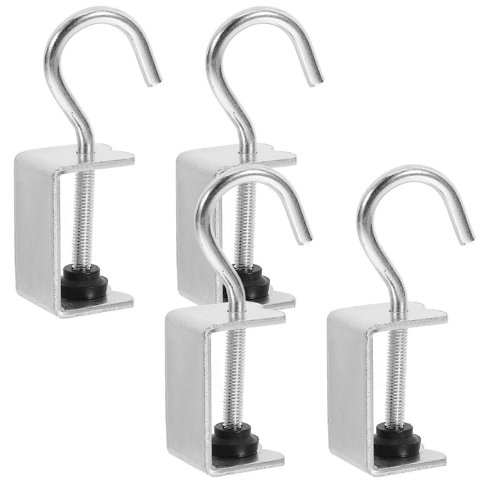 4pcs Beam Fixing Clamps Purse Hooks Desk Mount Backpack Hooks Reusable Hooks