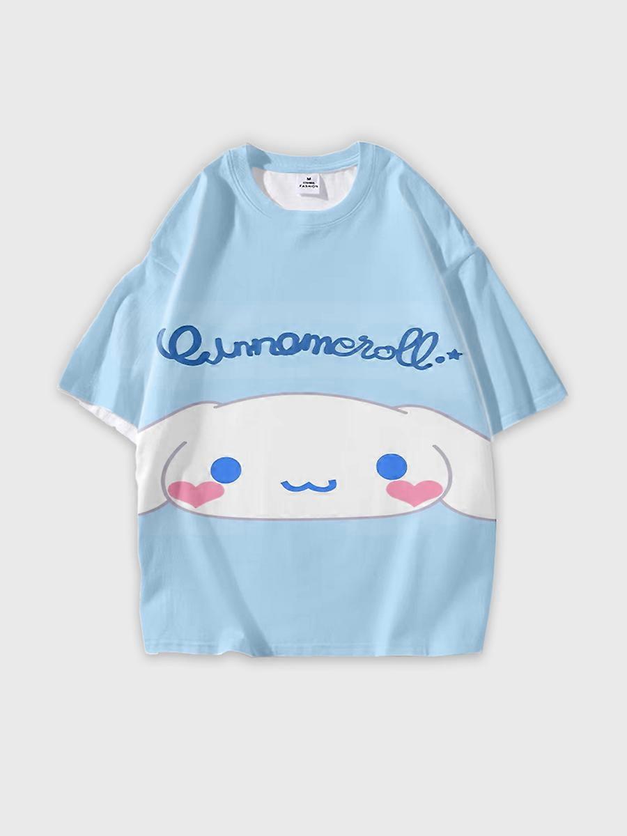 T-shirt round neck Cartoon Pattern loose short sleeve E2395