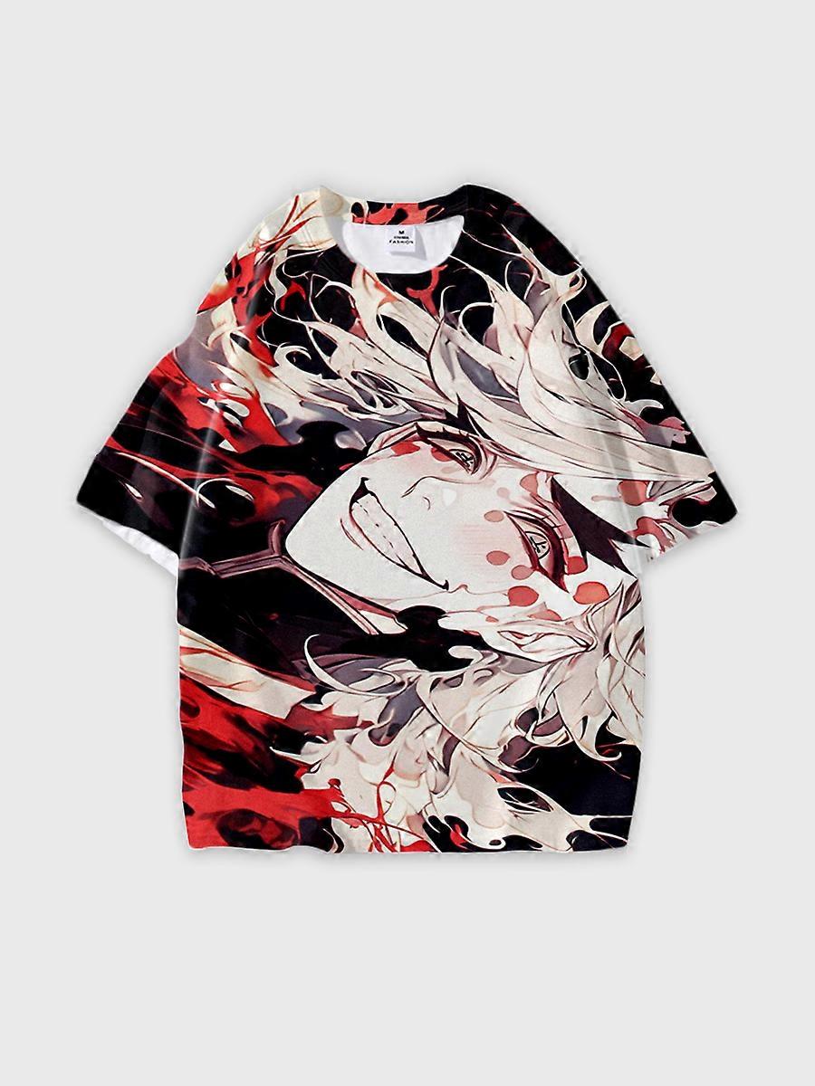 T-shirt round neck Character Pattern loose short sleeve P285