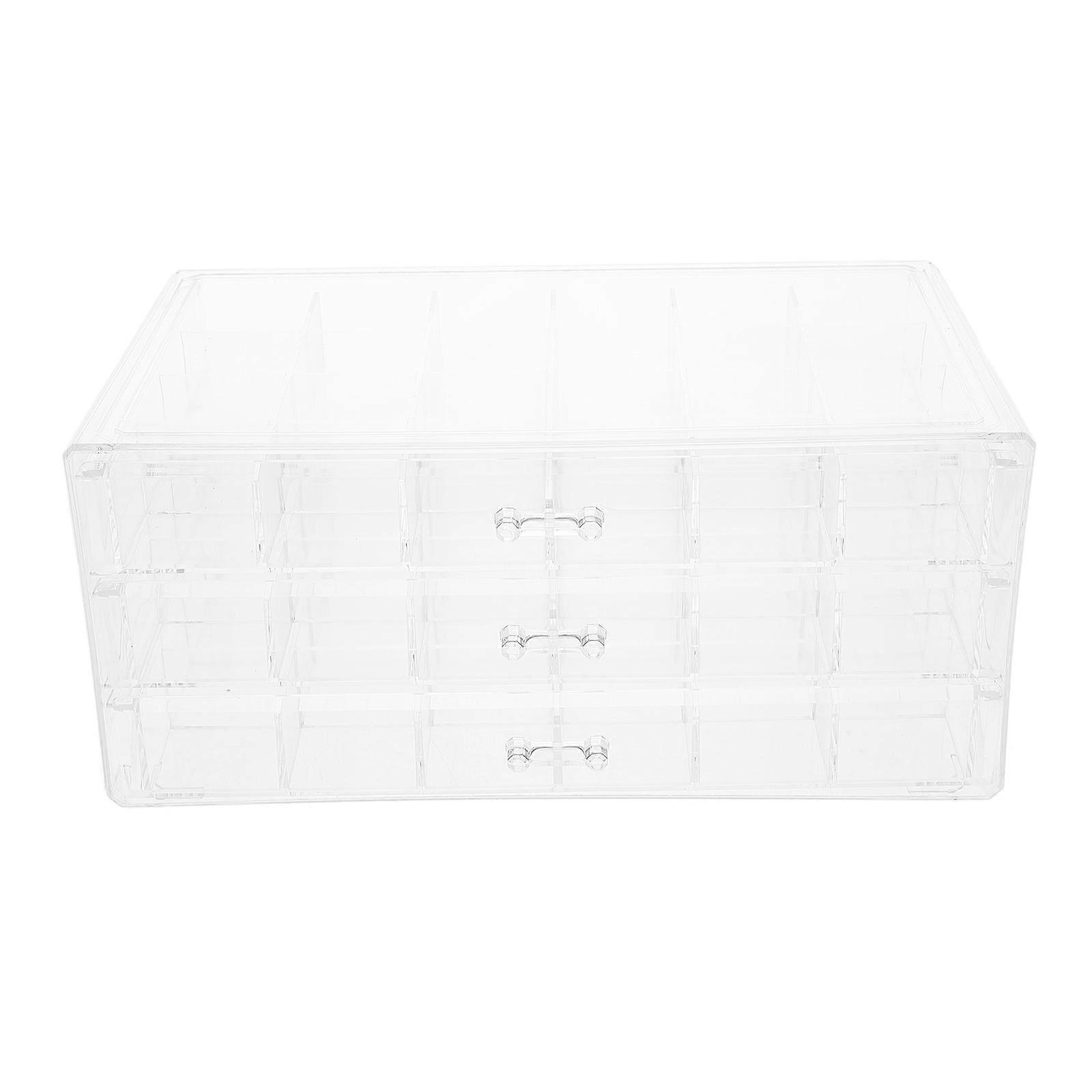 MLINS Transparent Jewelry Display Box Plastic Compartment Box for Earrings and Necklaces 3 layers Organizer Case With Compartments