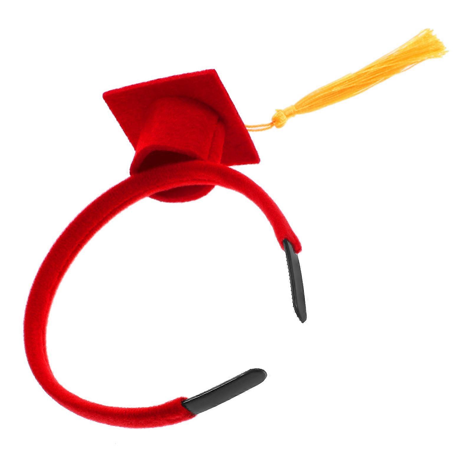 Plush Graduation Headband Stage Performance Accessory Mini Cap Shape 1Set