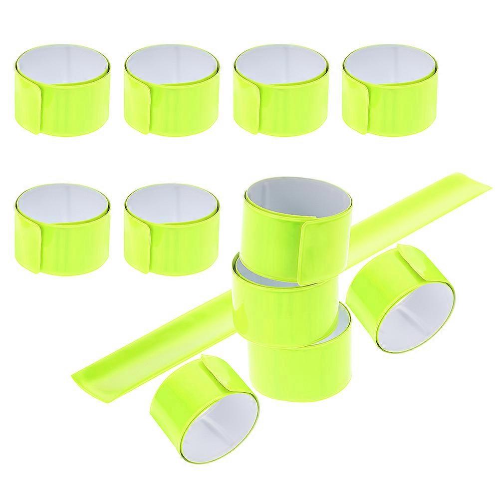 High Visibility Reflective Slap Bracelets 12pcs Pack – Convenient Safety Wristbands for Running and Nighttime Use with Instant Application for