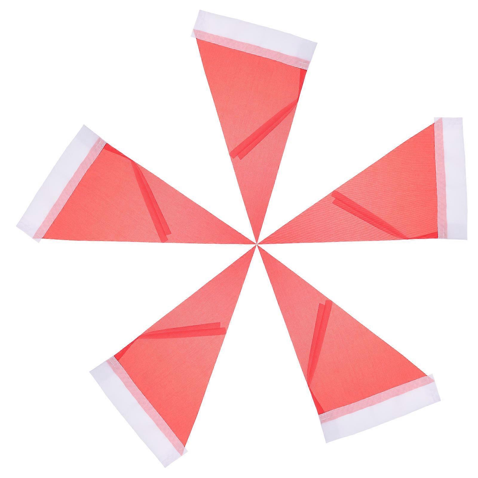 Red Polyester Triangle Tour Guide Flags Enhanced Visibility Portable Design For Travel Groups 5Pcs