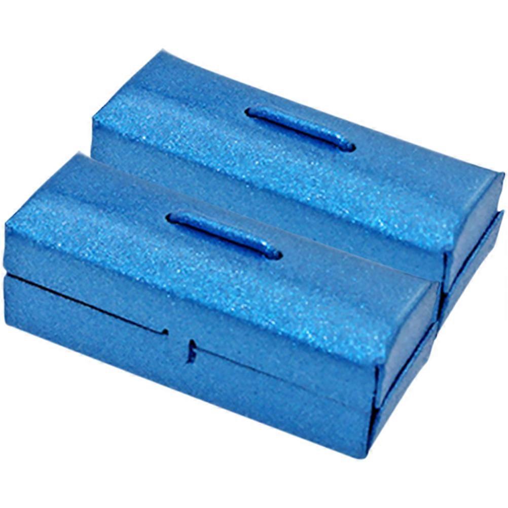 Mini House Toolbox Miniature Tool Case for Decor 2Pcs Alloy Blue Set