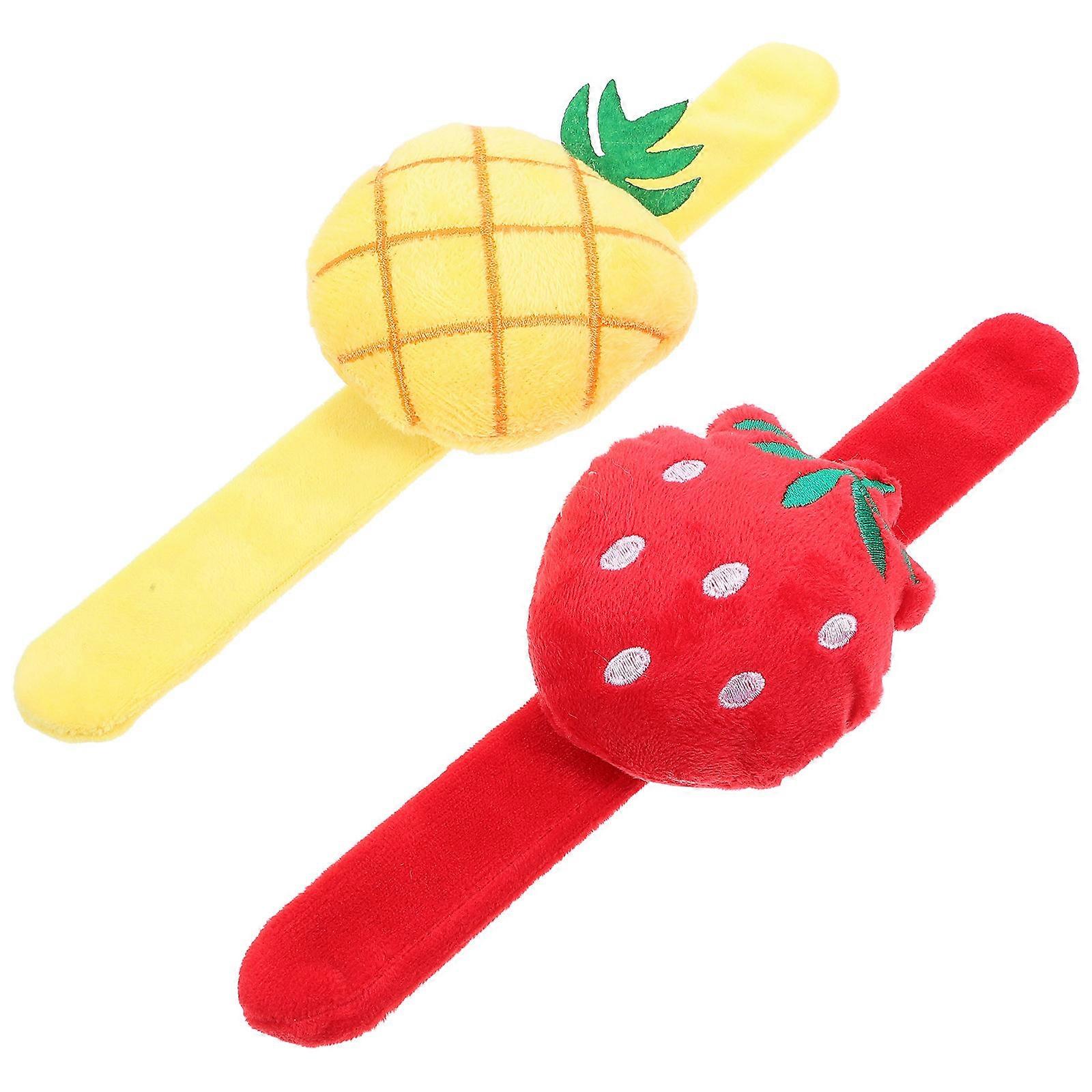 Fruit Theme Plush Slap Bracelet Soft and Comfortable PP Cotton Party Favor Assorted Color