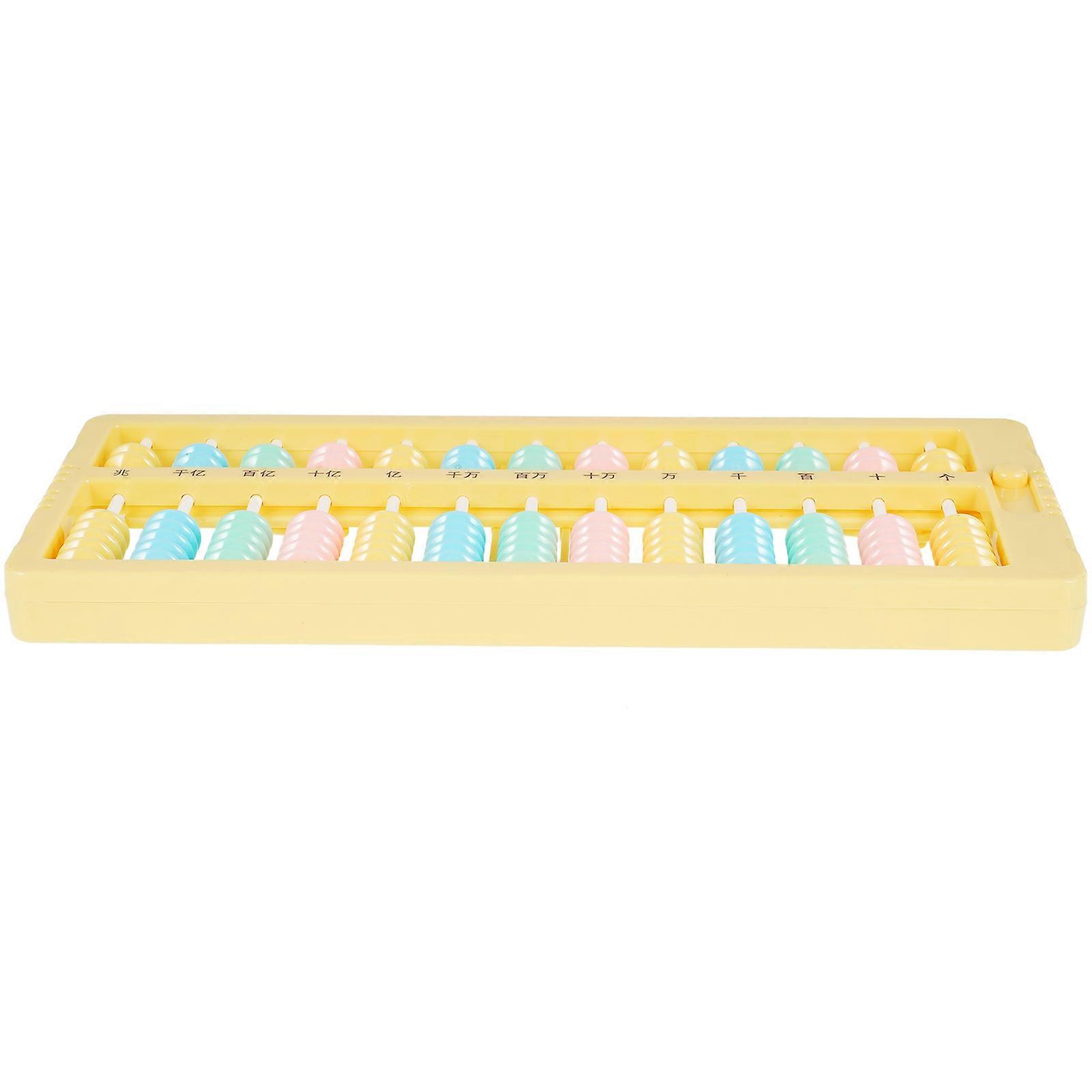 Yellow Material Kids Counting Frame Tool for Math Learning and Brain Development 13 Column Design