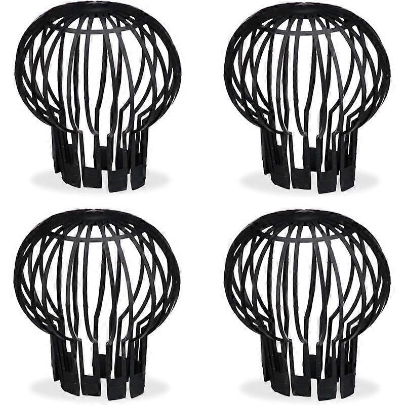 Gutter filter, practical set of 4, plastic, strainer, protection, water flow,  12 cm, black
