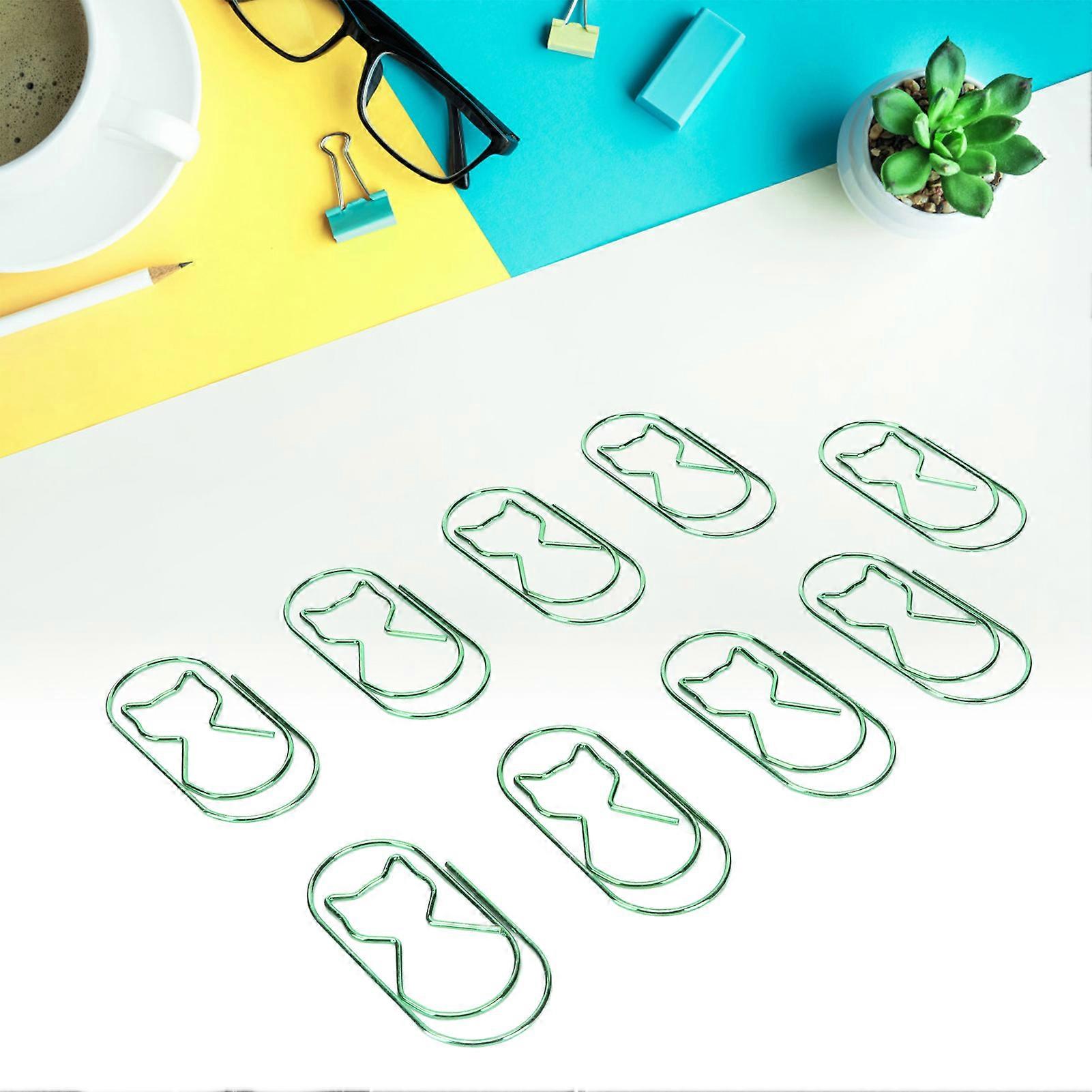 30PCS Paper Clips Iron Cat Shaped Multifunctional Paper Memo Clip for Office Document Organize Tools 