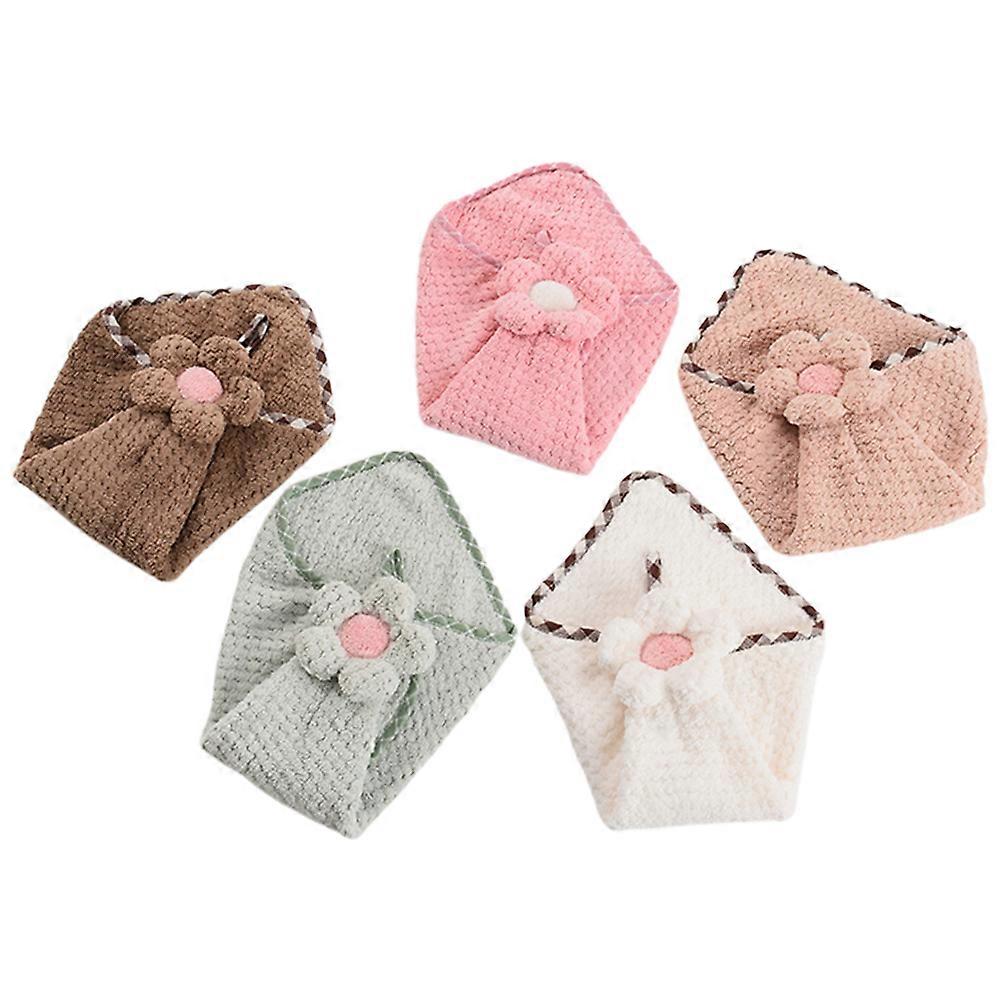 Hanging Towel 5 Pcs Sunflower Water Absorption Cute Design for Kitchen Bathroom Assorted Color Size 38X18CM