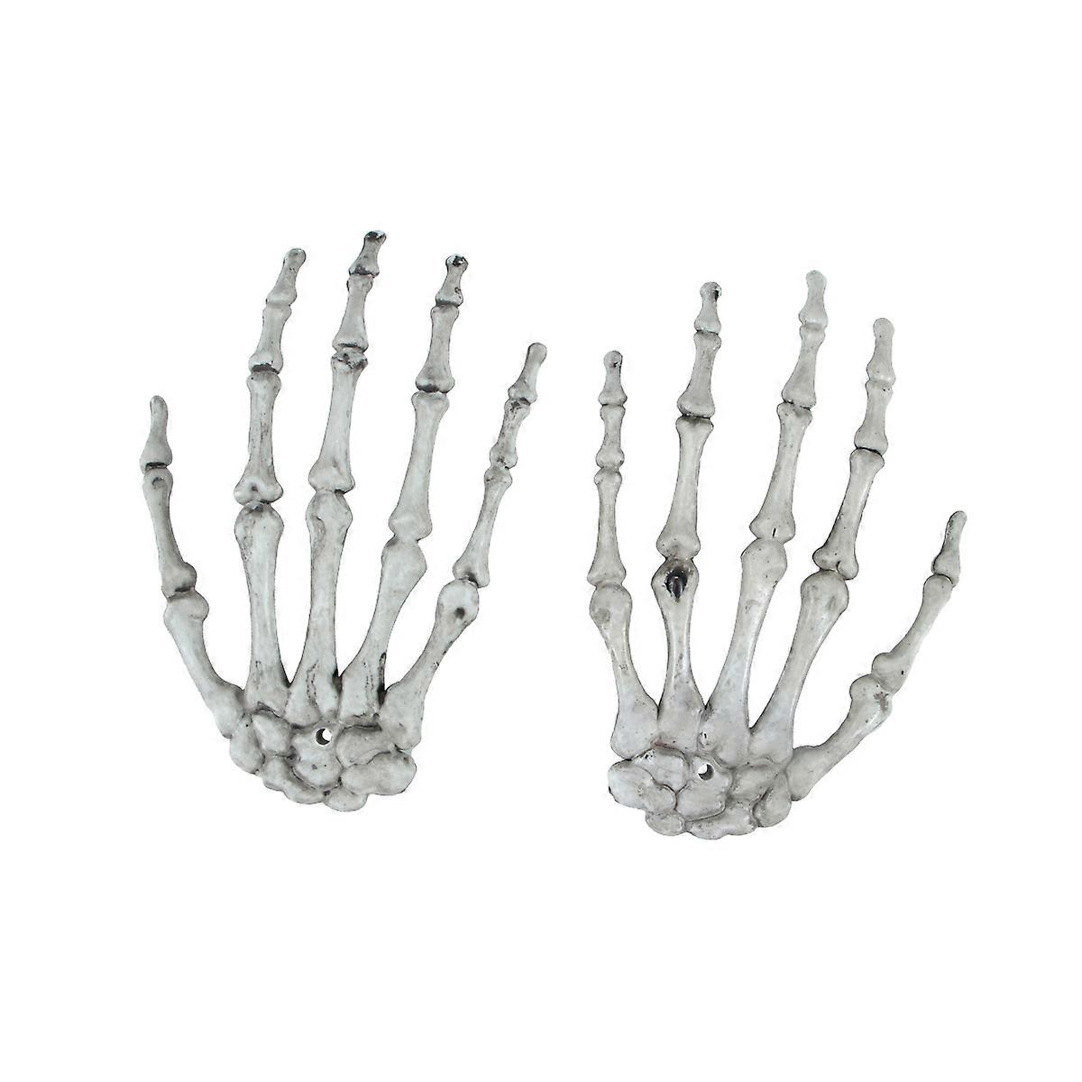 Realistic Halloween Plastic Hand Props For Party Decoration 10X5.5CM White Hand-Shaped Decoration 1 Pair