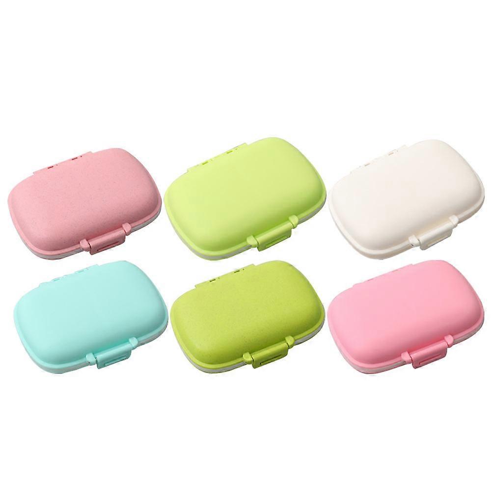 Compact Pill Holder Travel Pill Organizer Small Multi-Grid 11X8CM Workmanship 6Pcs