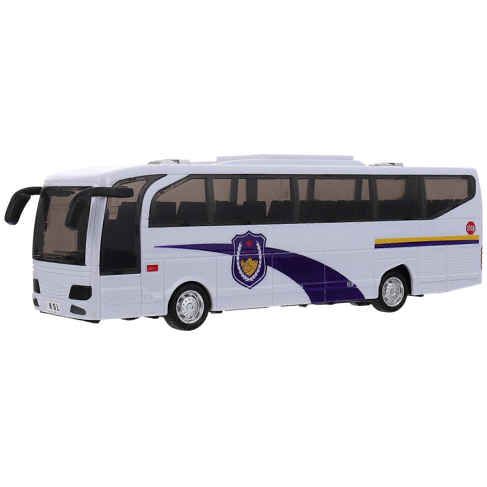 Inertia Bus Toy for Kids with Sound Stimulates Curiosity and Practical Skills Plastic White