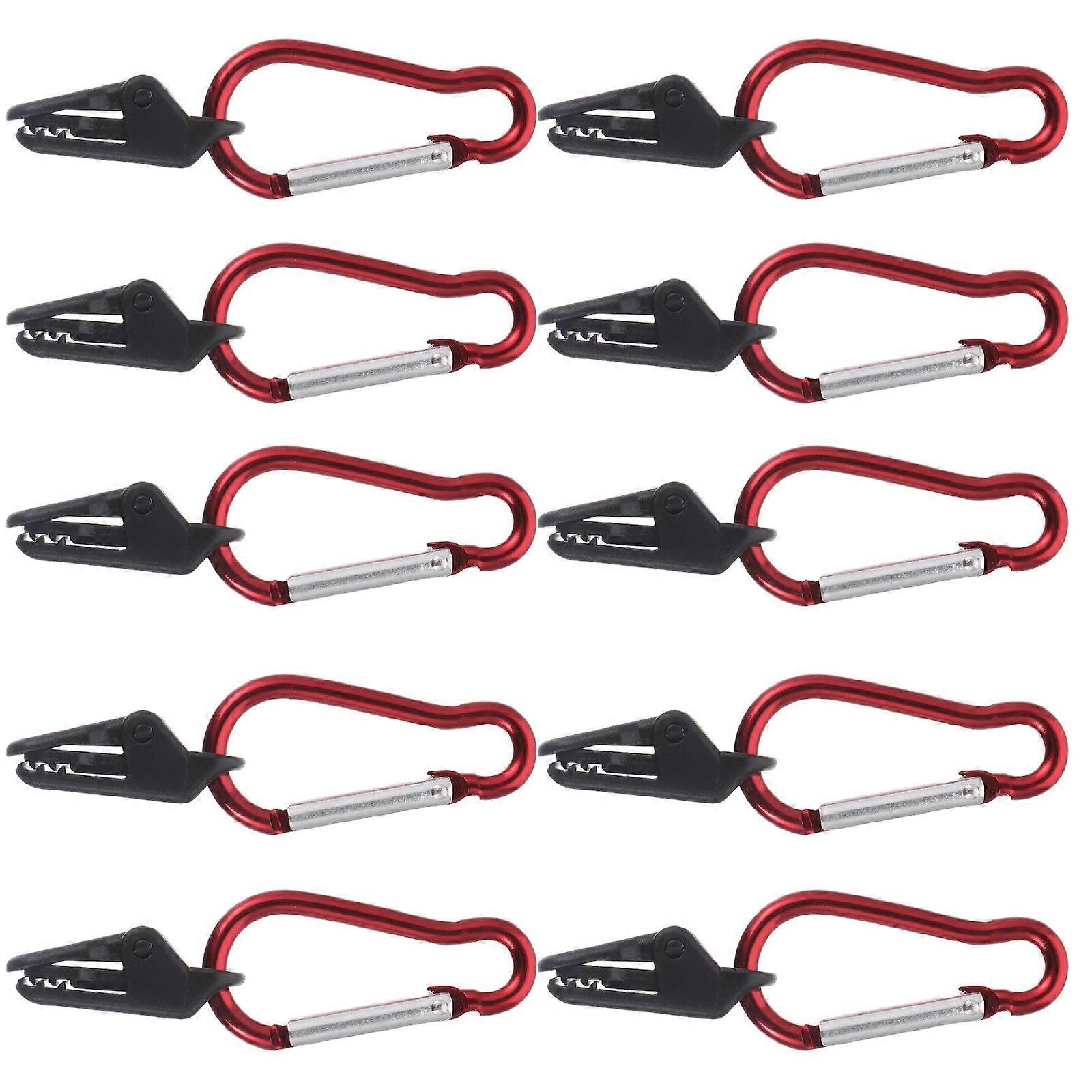 Shade Sail Tarp Clip Tent Windproof Hook Attach to Hooks or Ropes 7.2X2.2CM Secure Tent 10 Sets