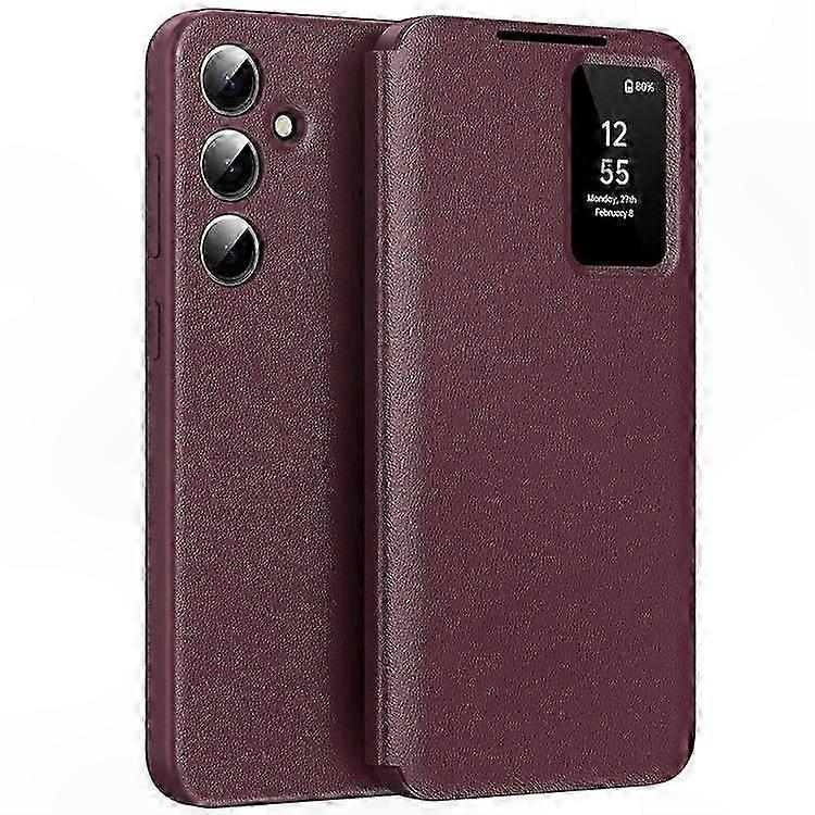 Smart View Window Leather Case with Card Holder for 5G Phones