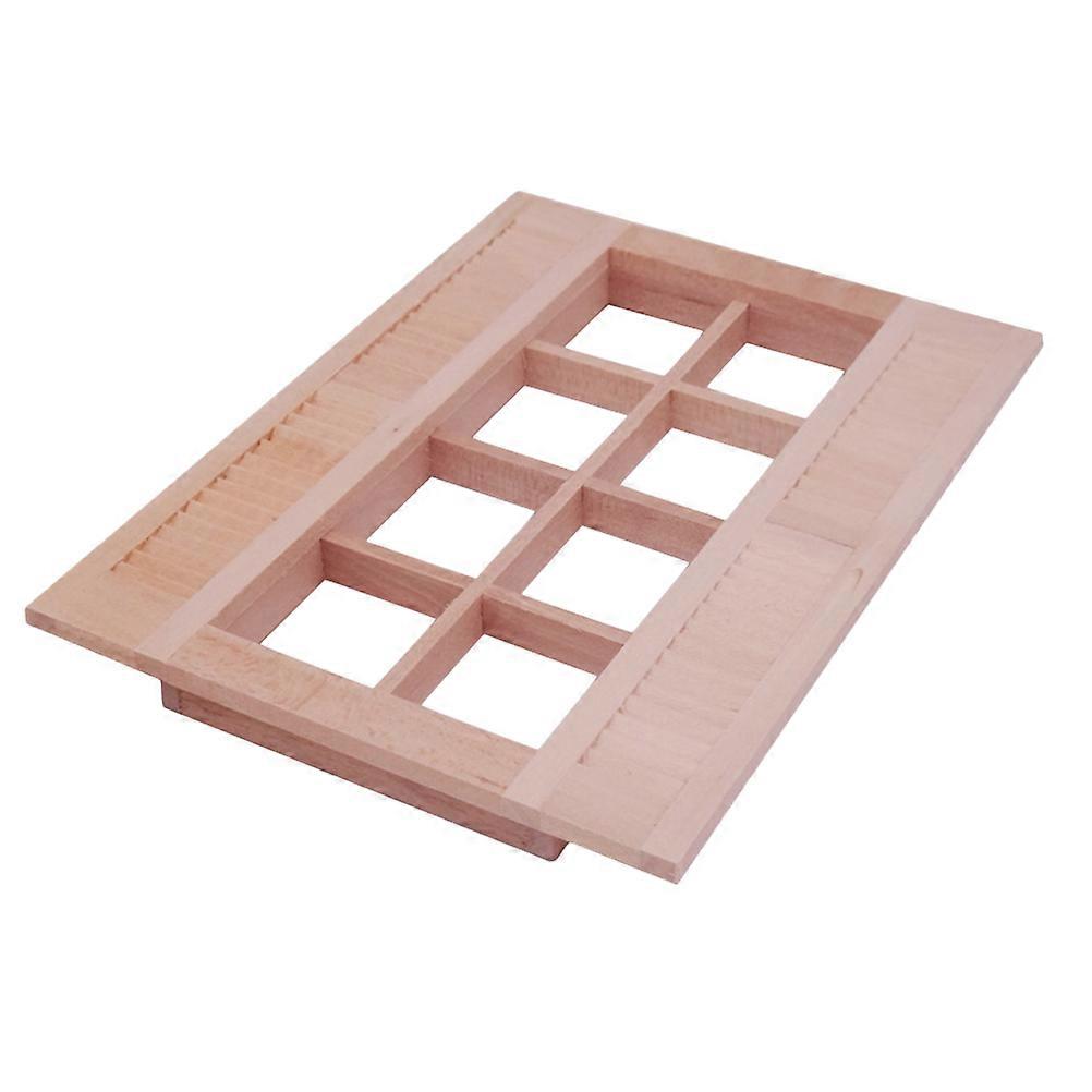 Wood Shutter Ornament Mini Window Model for DIY Decor 1Pcs