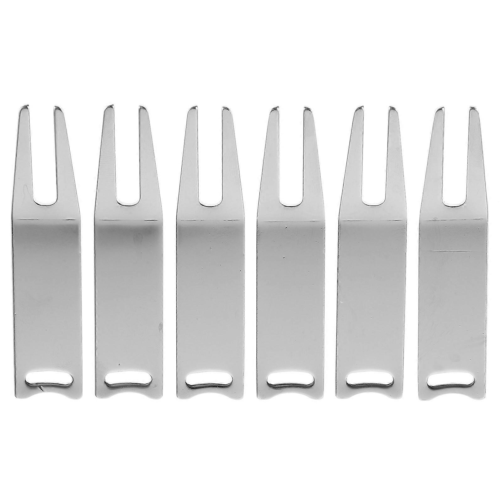 6pcs Metal Divot Repair Tools Ball Marker Divot Tools Metal Golf Divot Repair Tools