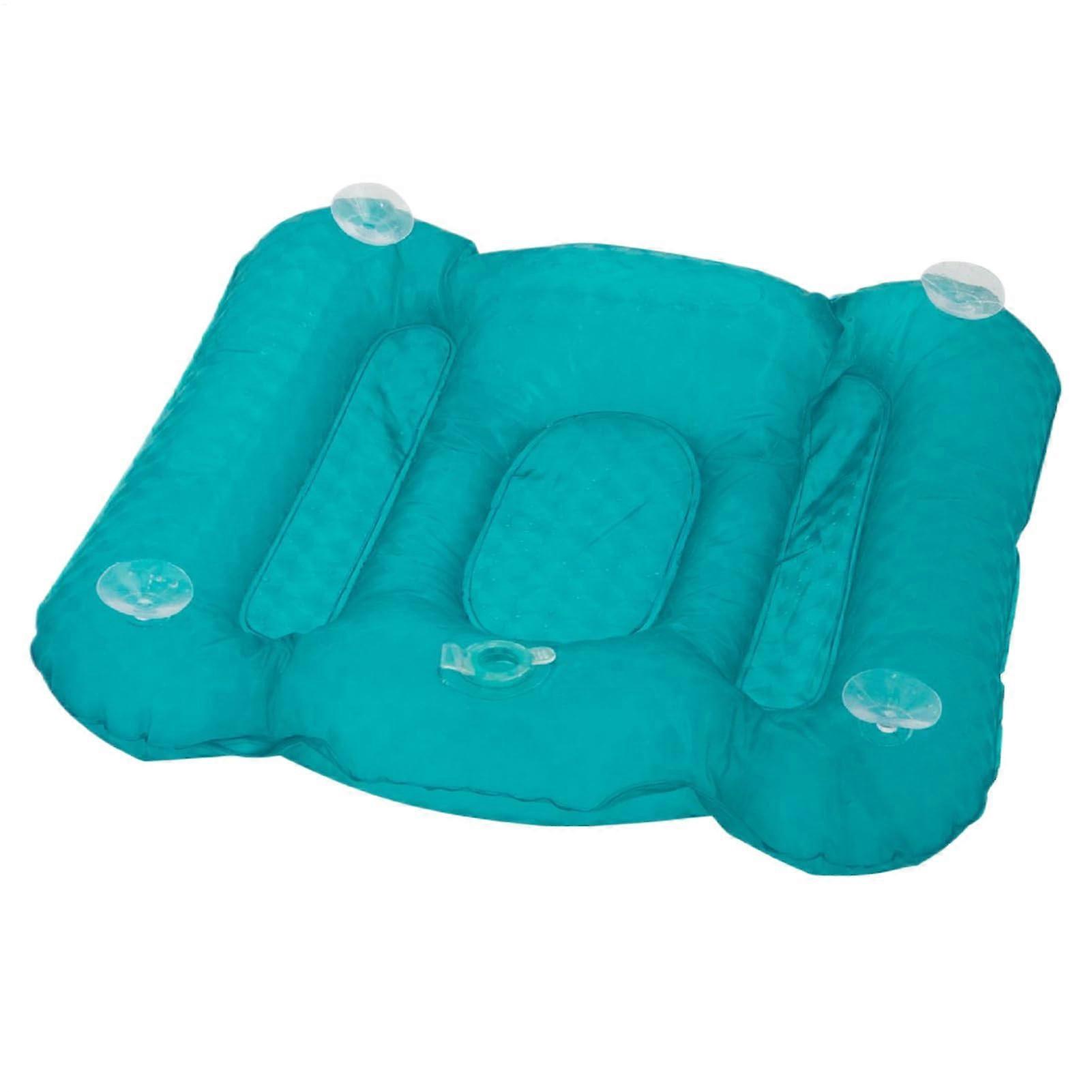 Inflatable Spa Massage Bath Pillow – Ergonomic Massage Cushion with Suction Cups, Blue