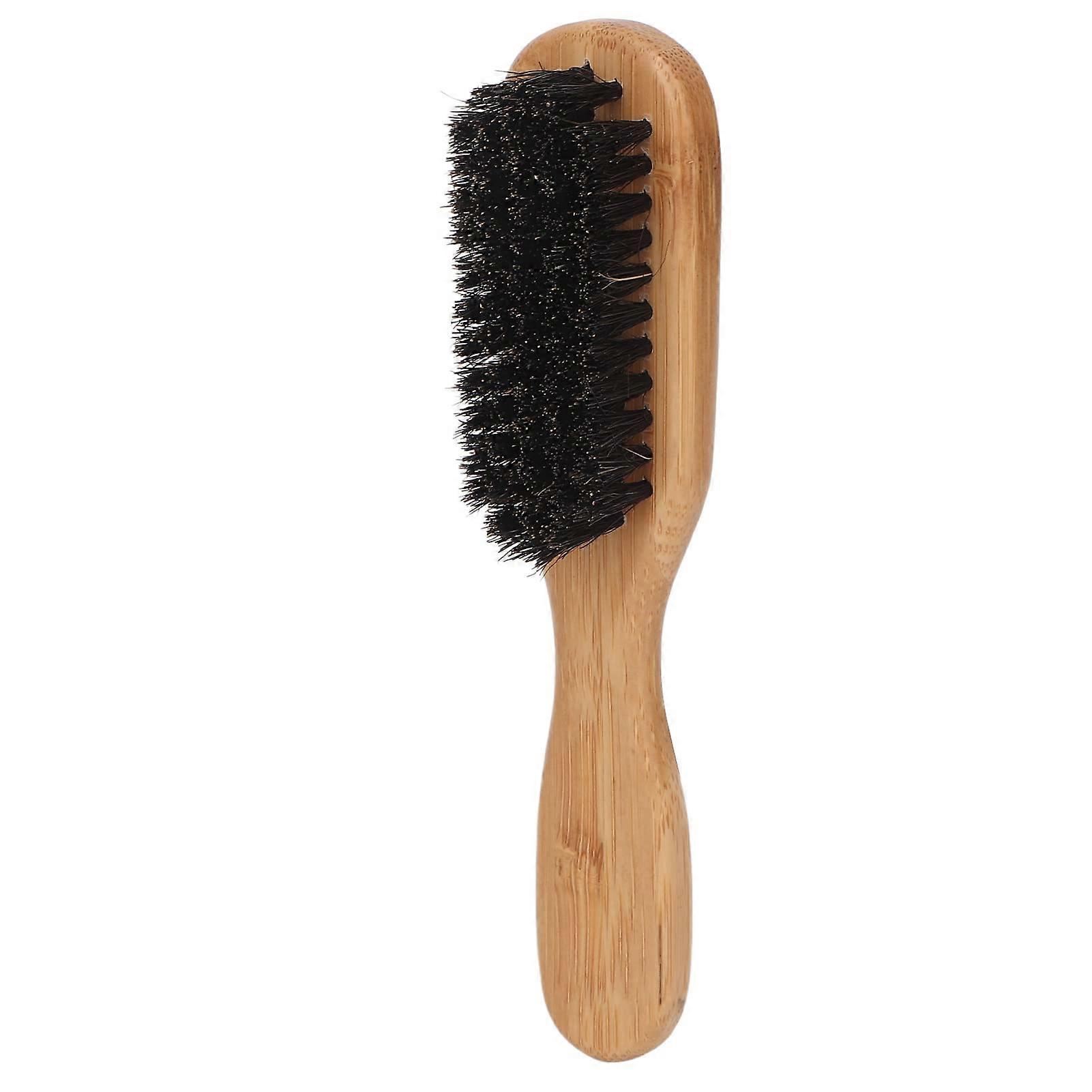 Beard brush for men, ergonomic bamboo handle, artificial boar bristle.