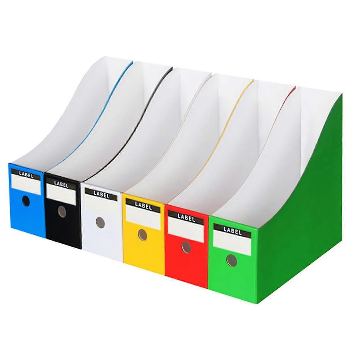6piece document box set, colored storage box for desk organizer, for office and study, spacesaving and durable.