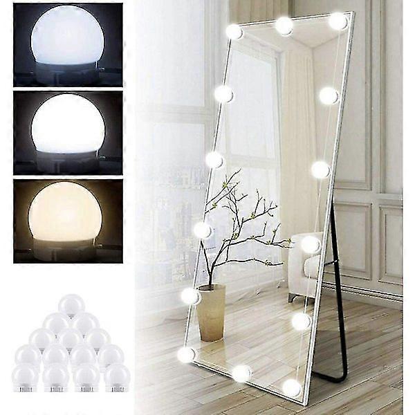 Mirror Light Set with 14 Lights for Vanity Table, Dimmable Hollywood LED Mirror, USB Makeup Lamp with Switch and Cable, 3 Colors and 10 Brightness