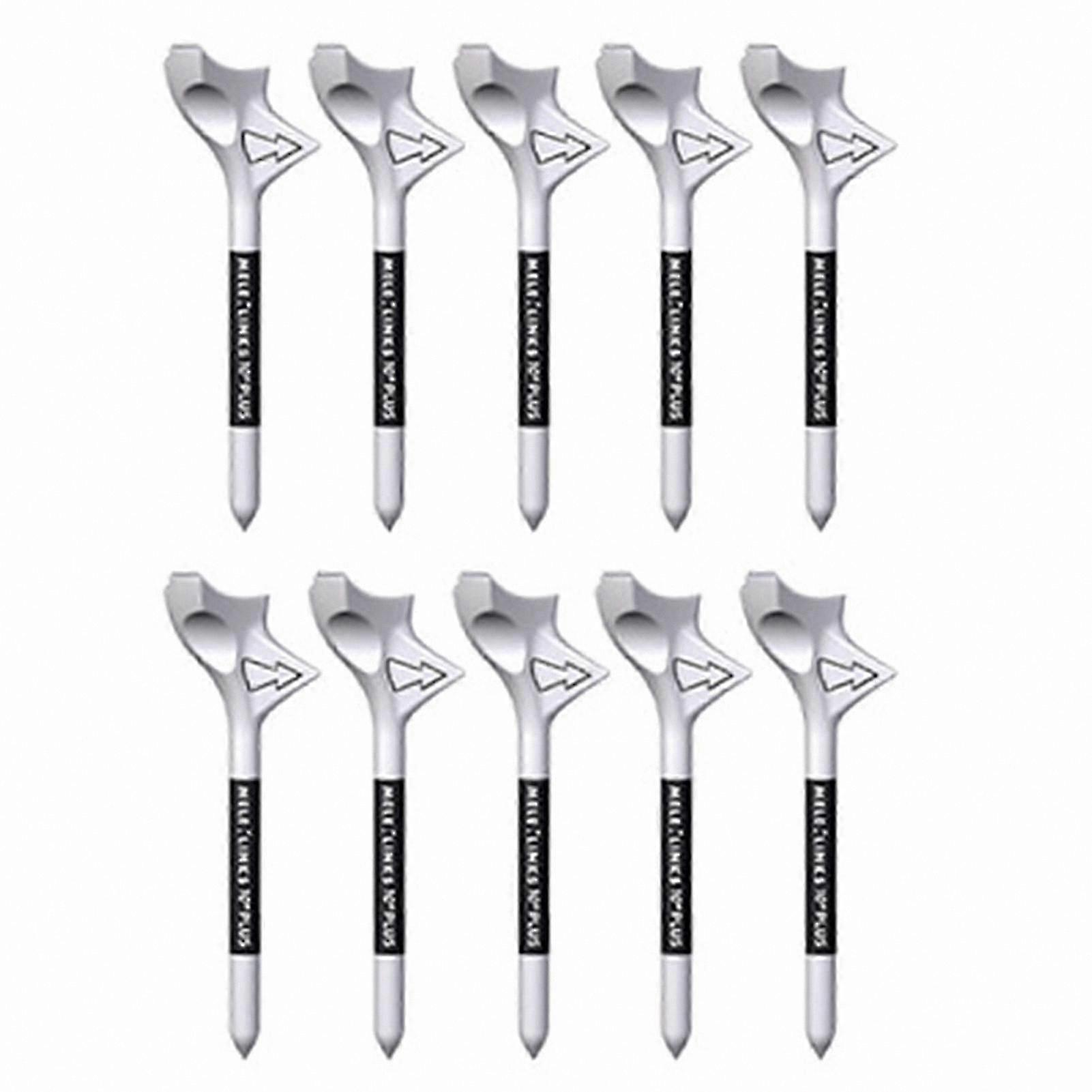 10-Pack Golf Tees with 10° Angled Design for Reduced Friction and Enhanced Distance