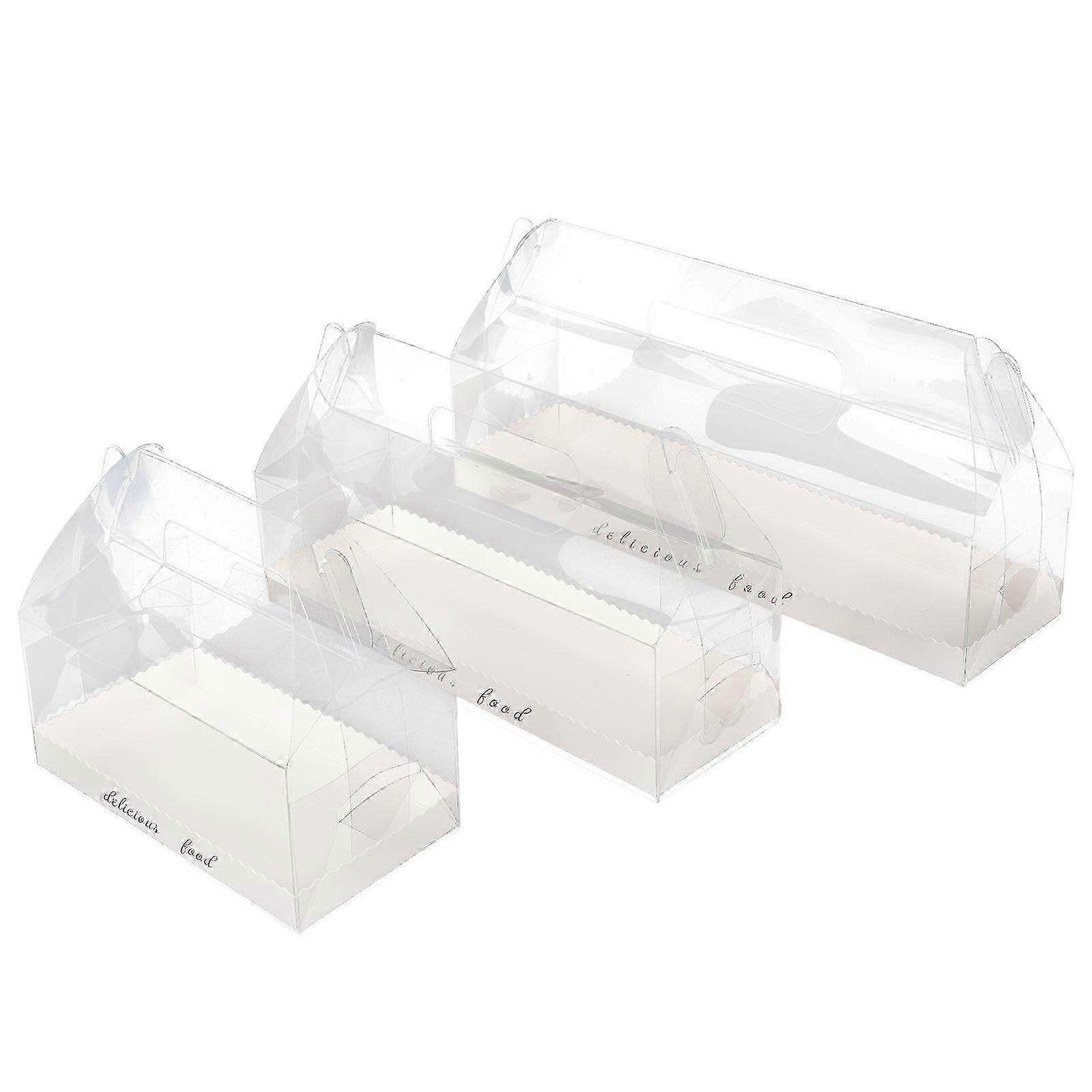 Clear Cake Box Portable Transparent Biscuit Box For Family Use Catering Display 6Pcs