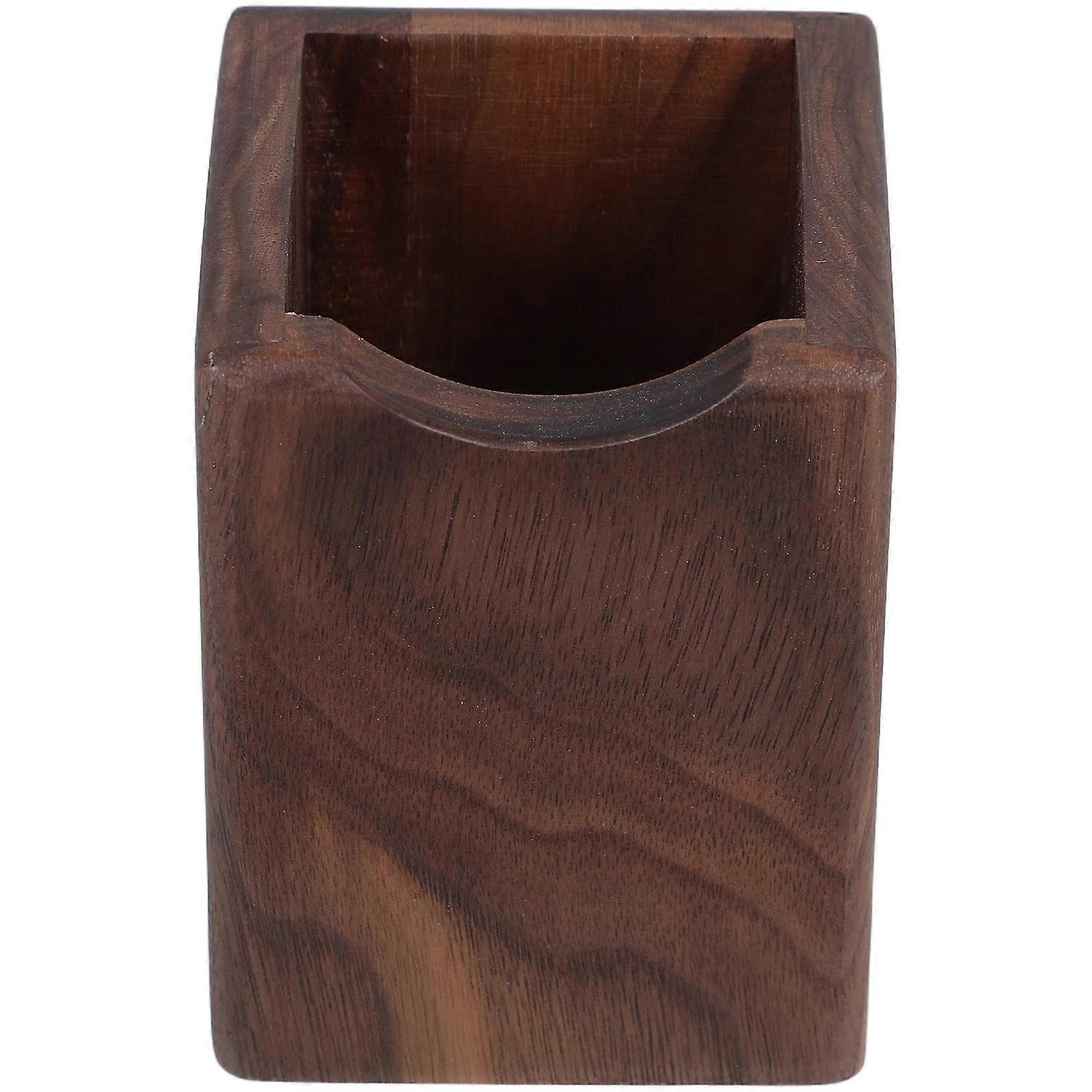 Wooden Pen Box Multiple Use Desk Organizer Wood Storage Box Black Walnut
