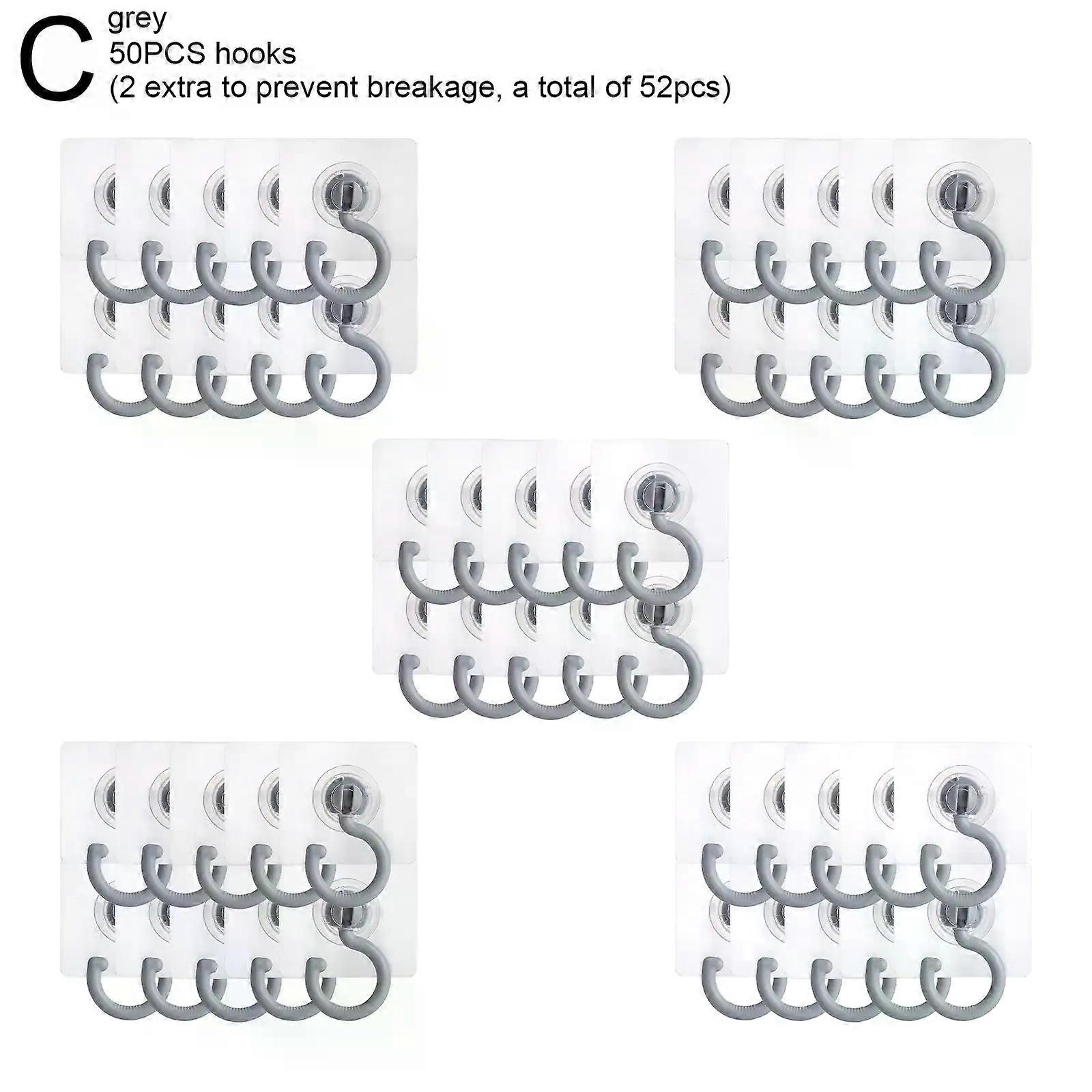 50PCS 360 Punch Free Hooks Multi-function Paste Hook Door Rear Hook Strong Sticky Hook Punch Free Hooks Strong Sticky