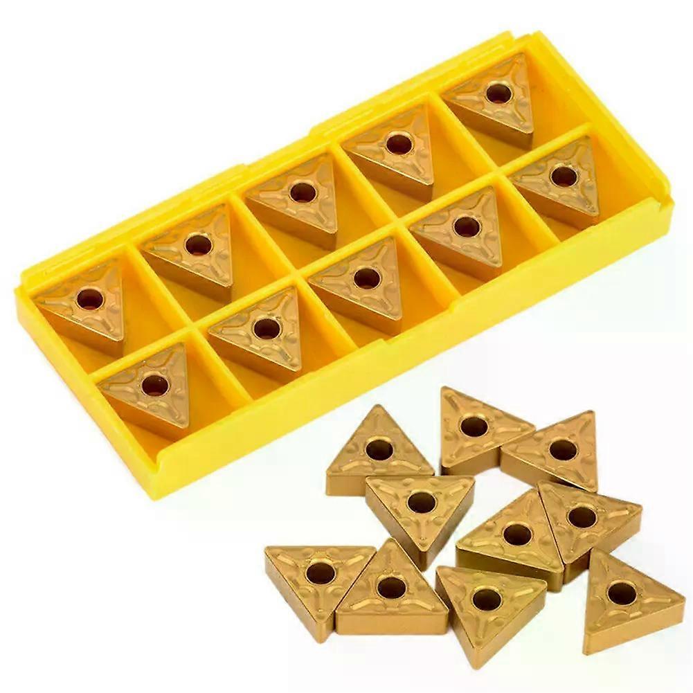 10pcs Golden TNMG160408 MA Carbide Inserts Lathe Turning Tool Cutting CNC Blade Lathe Turning Tool Cutting CNC Blade Power Tool
