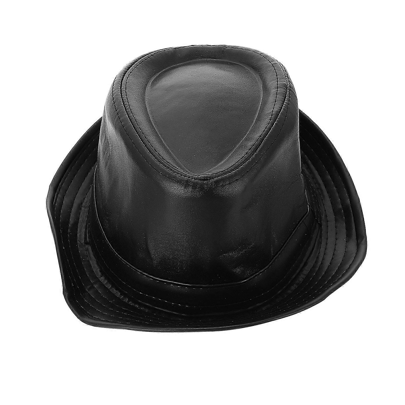 British Style Jazz Hat for Daily Wearing with PU Black Color Suitable for Outdoor Travel and Holiday Party