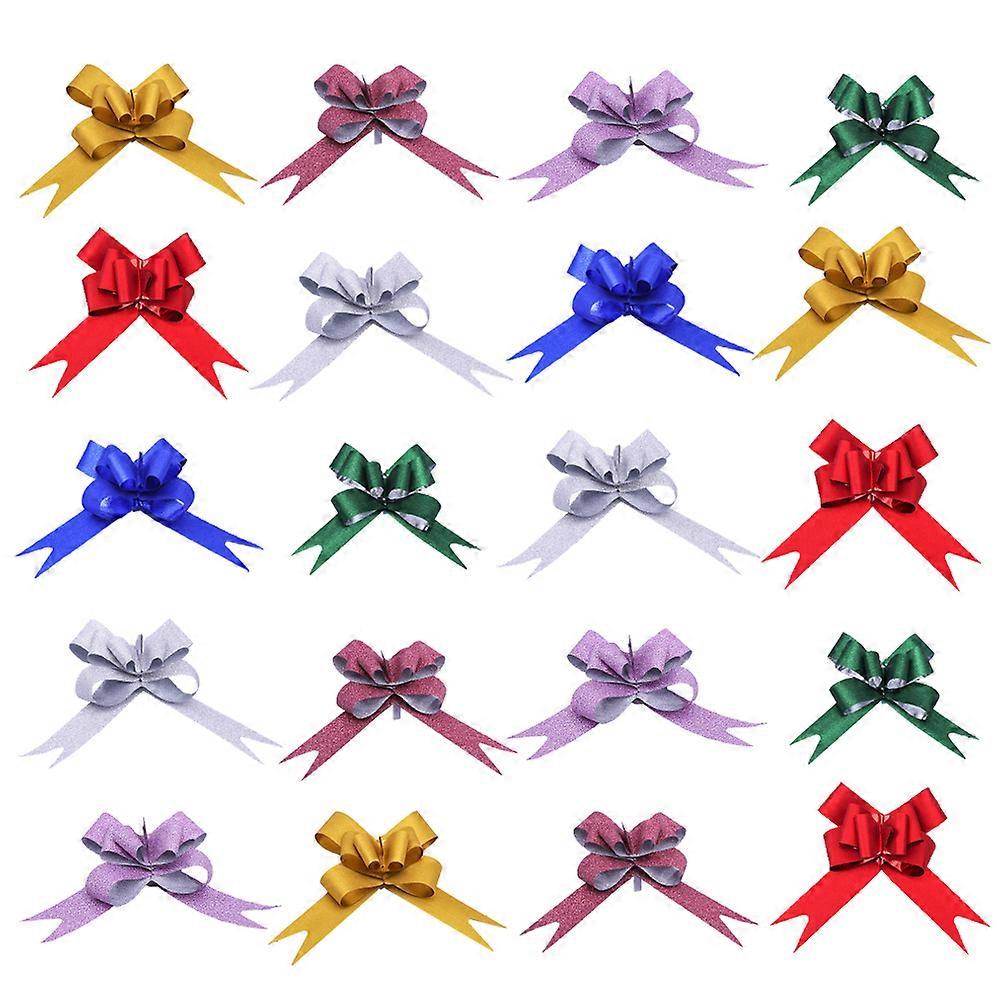 Wedding Pull Bows Bowknots for Decoration 50Pcs with Snowflake Pattern