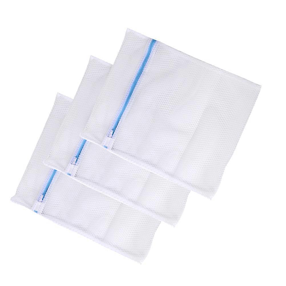 Laundry Mesh Bags for Delicates Made of Polyester White Travel Packing Organizer 3pcs
