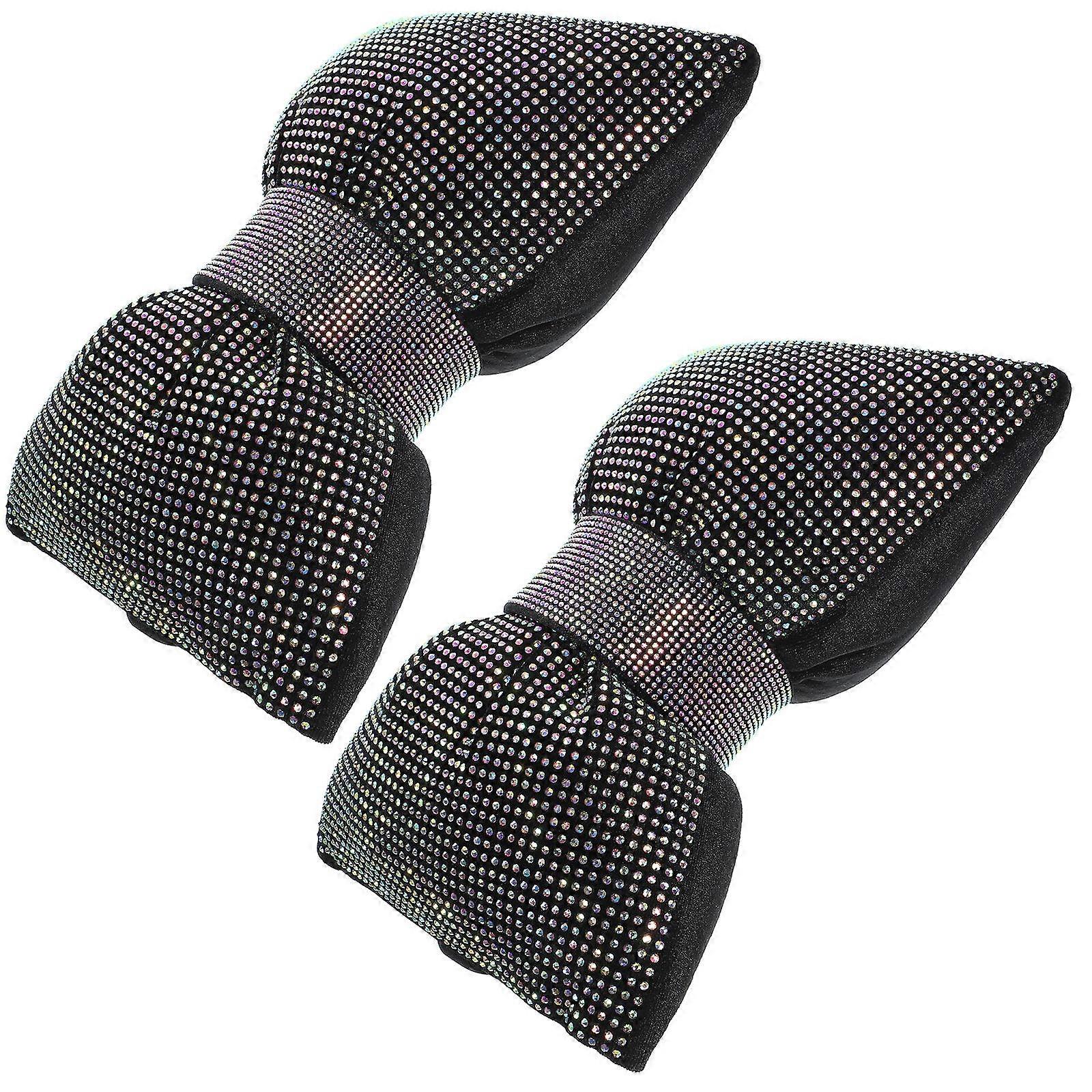 Car Headrest Neck Cushion Effective Relief From Neck Fatigue For Women Elegant Plush Black Neck Pillows 2 Pcs