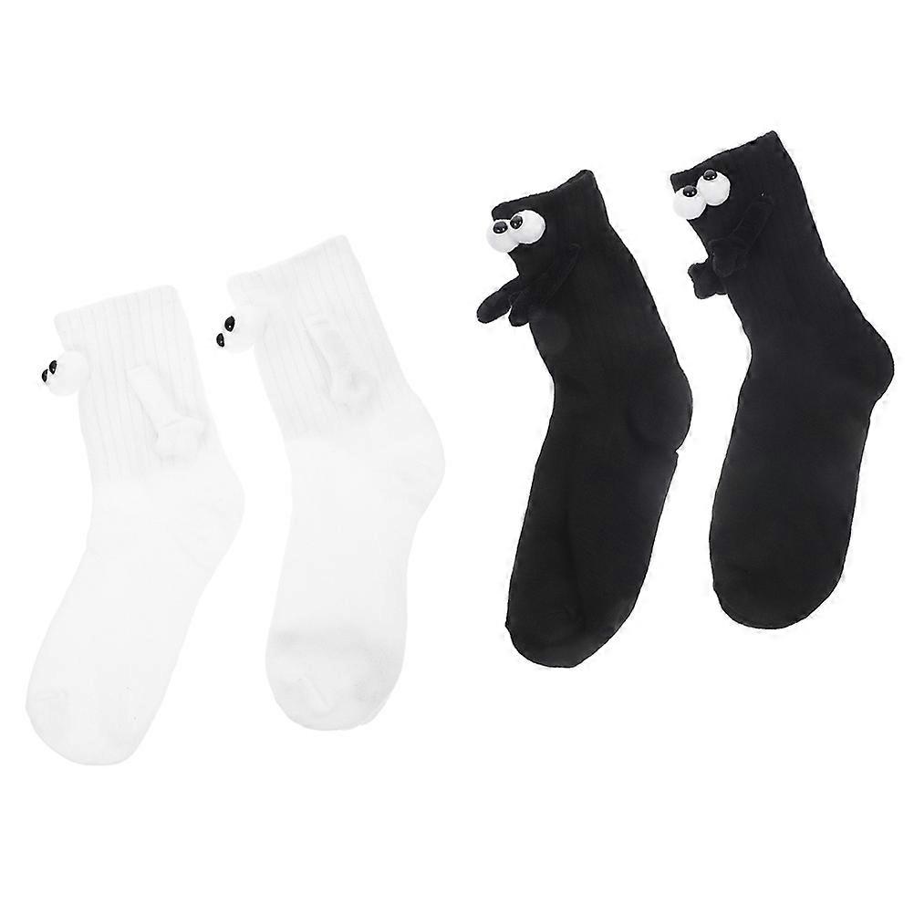 Breathable Cotton Mid-Calf Socks For Running Hiking Climbing Elastic Support 2 Pairs